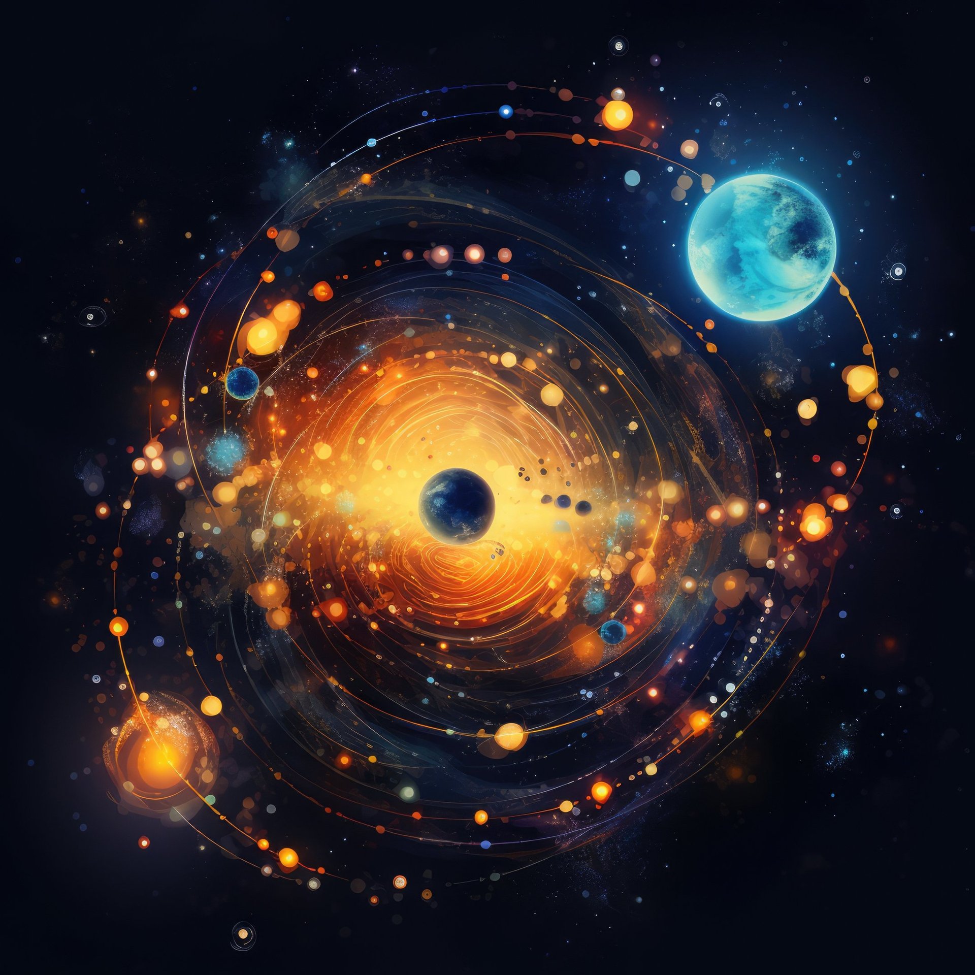 an abstract photo of a curved building with a blue sky in the background