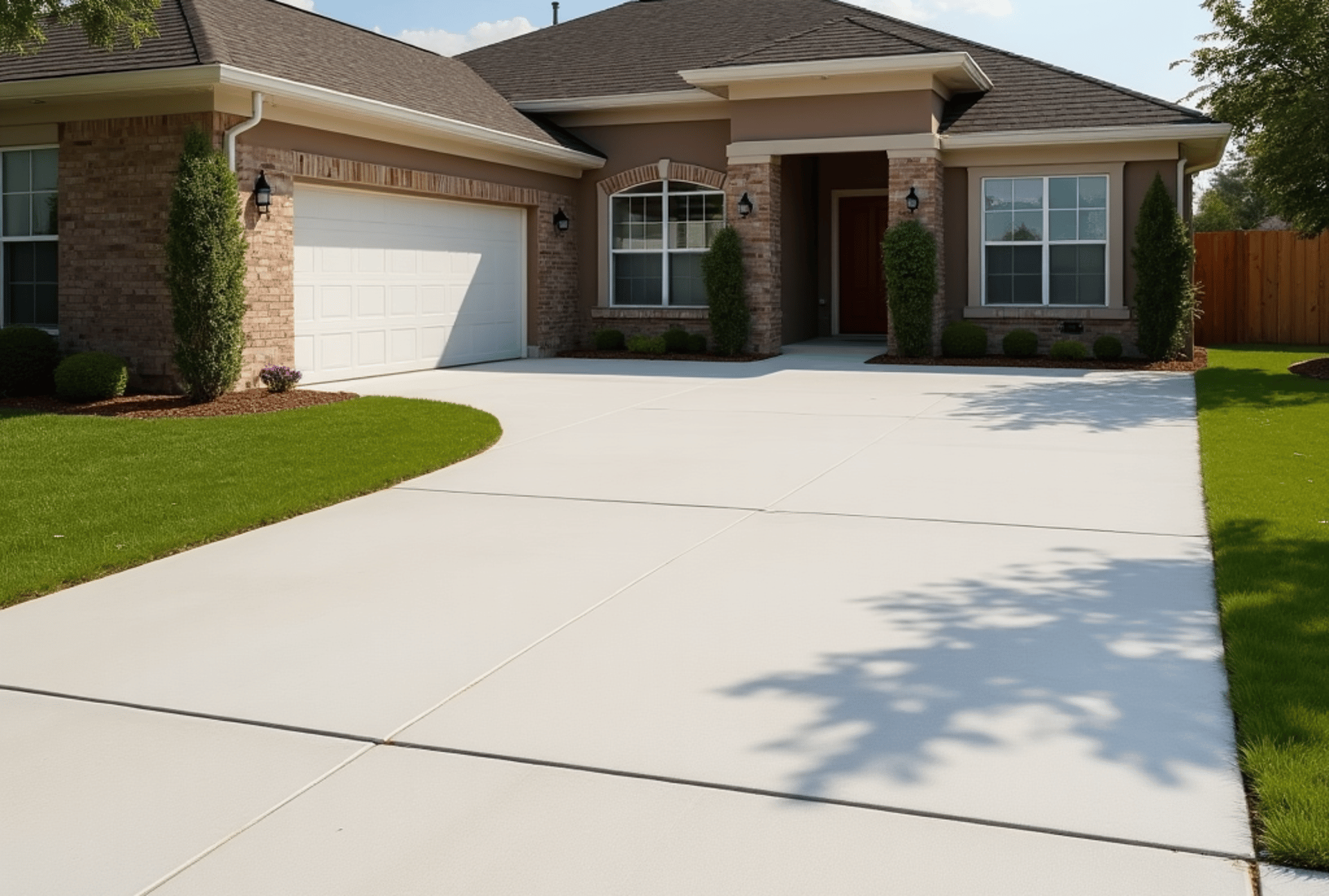 a large house with a driveway surrounded by trees