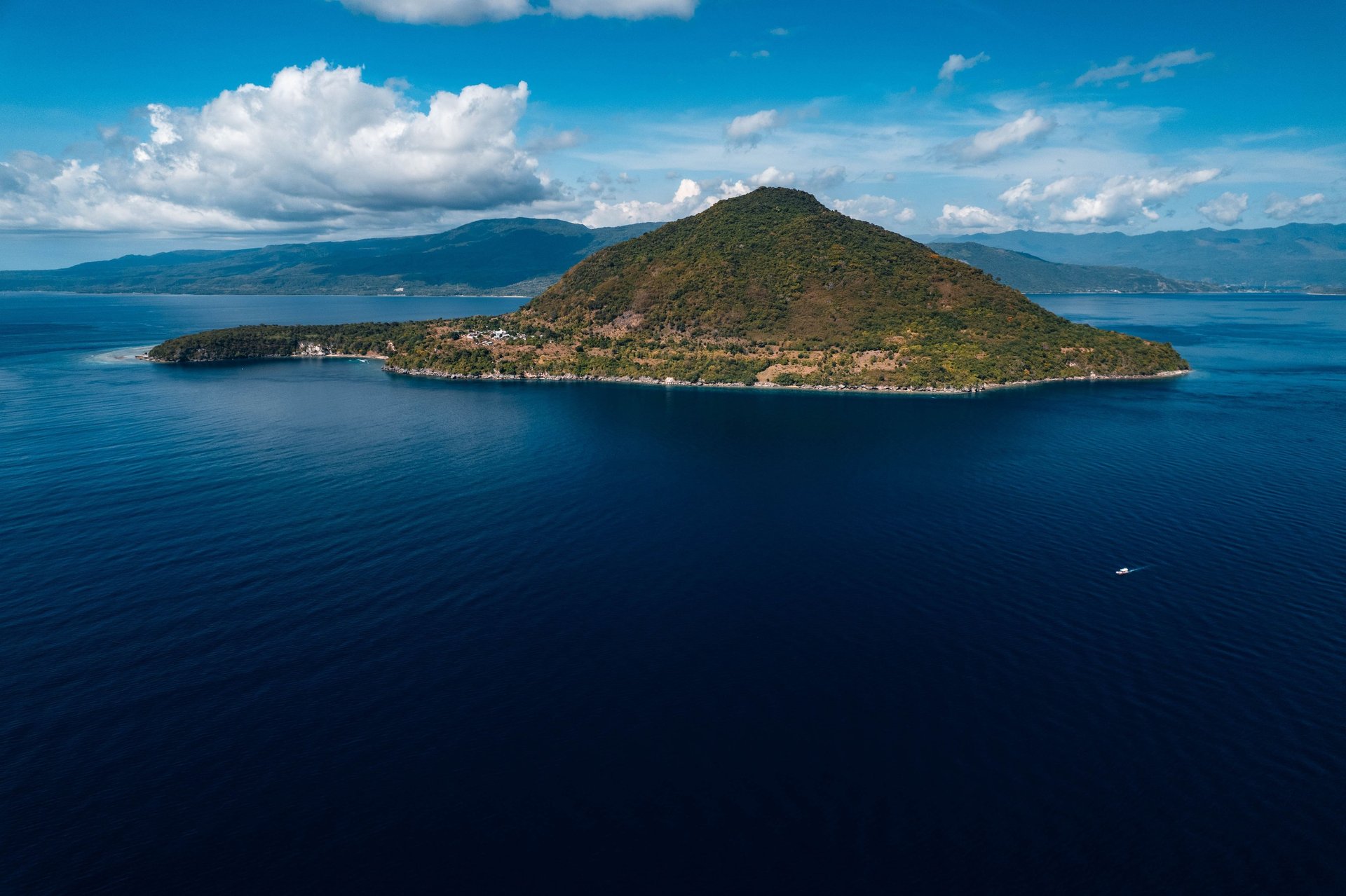 a top view foto of a island in Alor, Indonesia