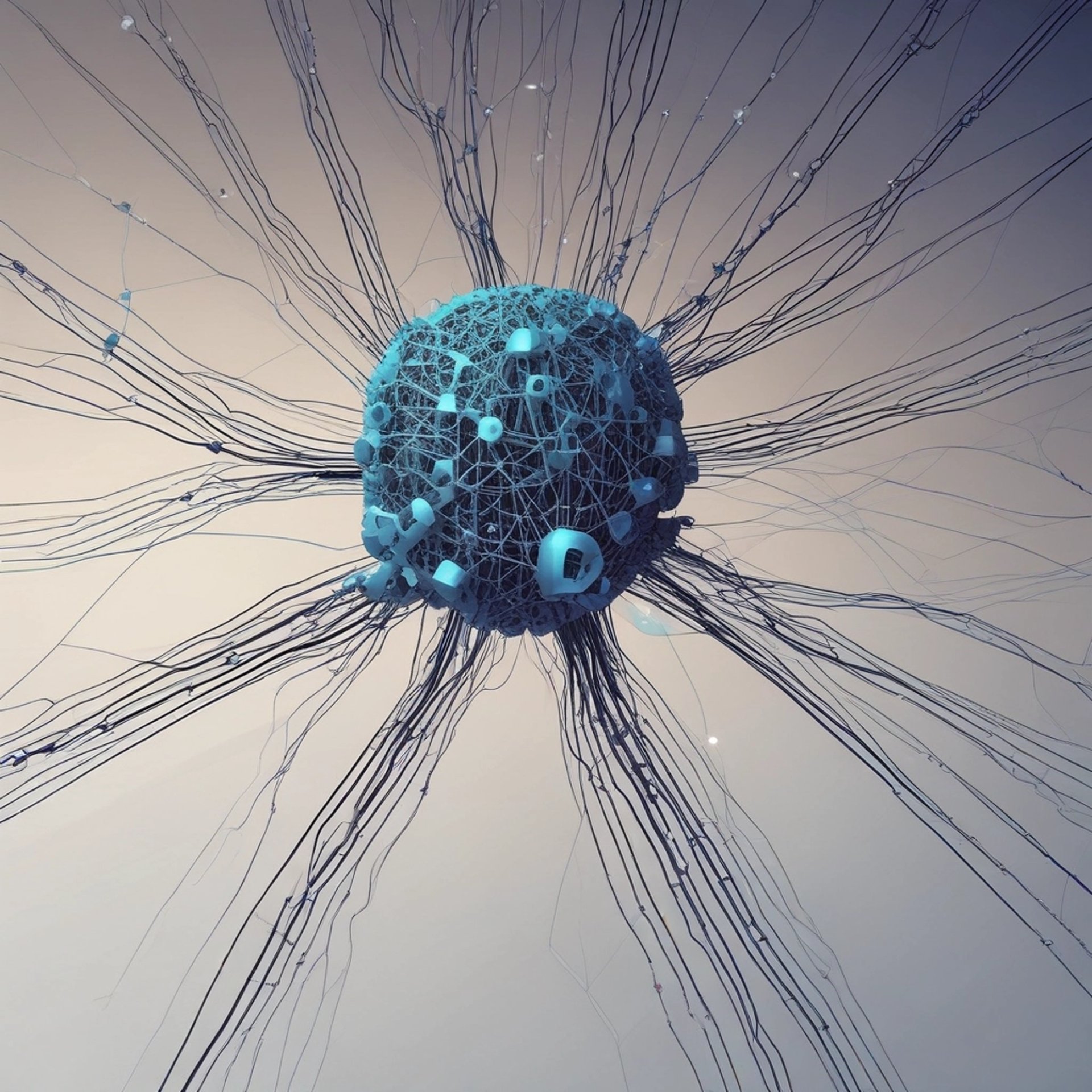 an abstract photo of a curved building with a blue sky in the background