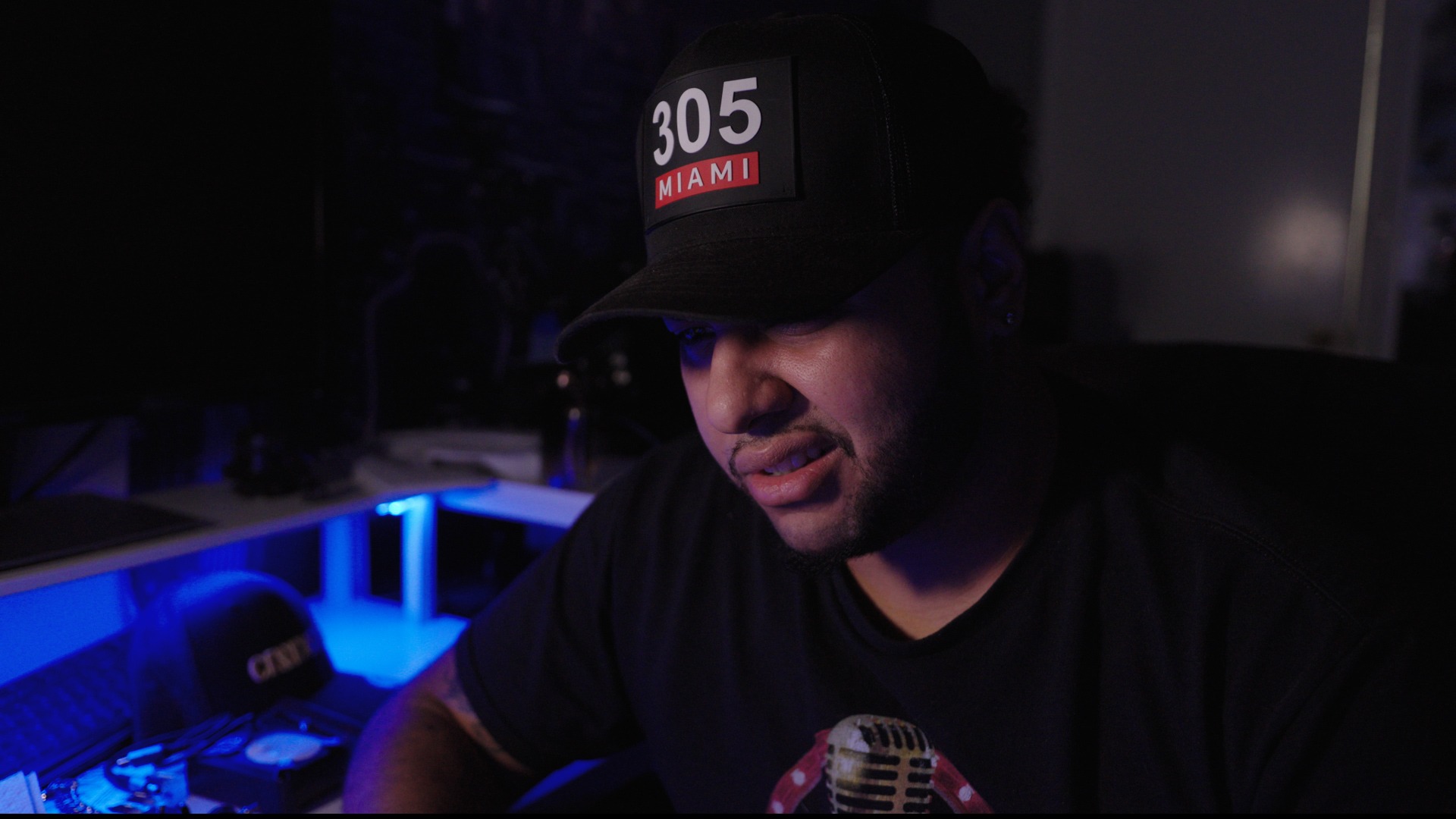 an abstract photo of a curved building with a blue sky in the background