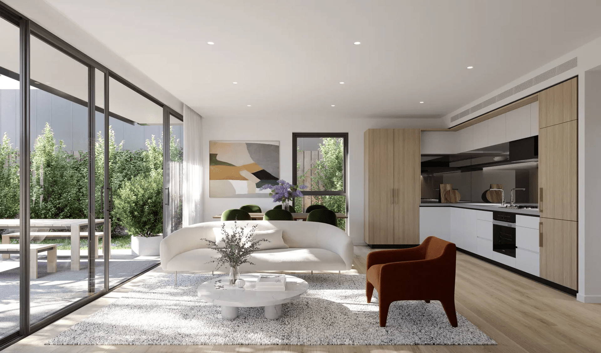 an abstract photo of a curved building with a blue sky in the background