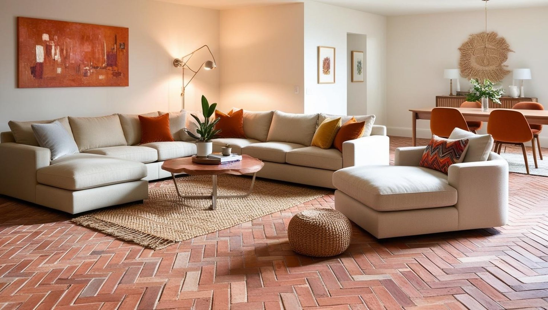 Briquettes terre cuite pose chevron