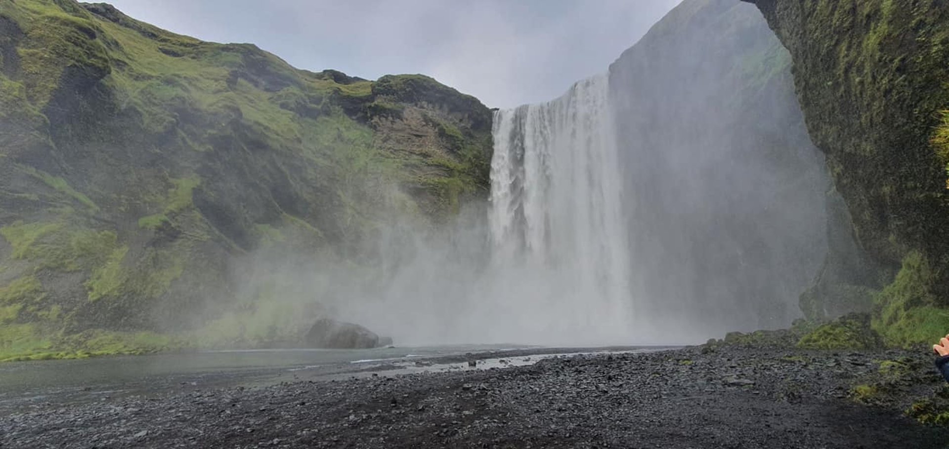 Skogafoss waterfall on the South Coast Tour in Iceland