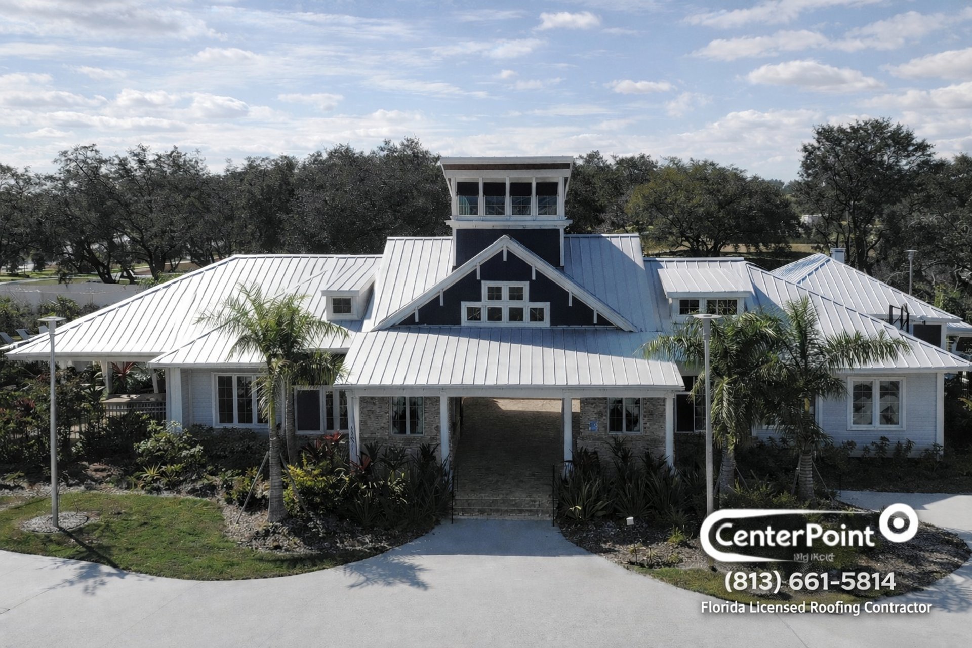Metal Standing Seam roof replacement installed by CenterPoint Roofing in Tampa Bay, Florida
