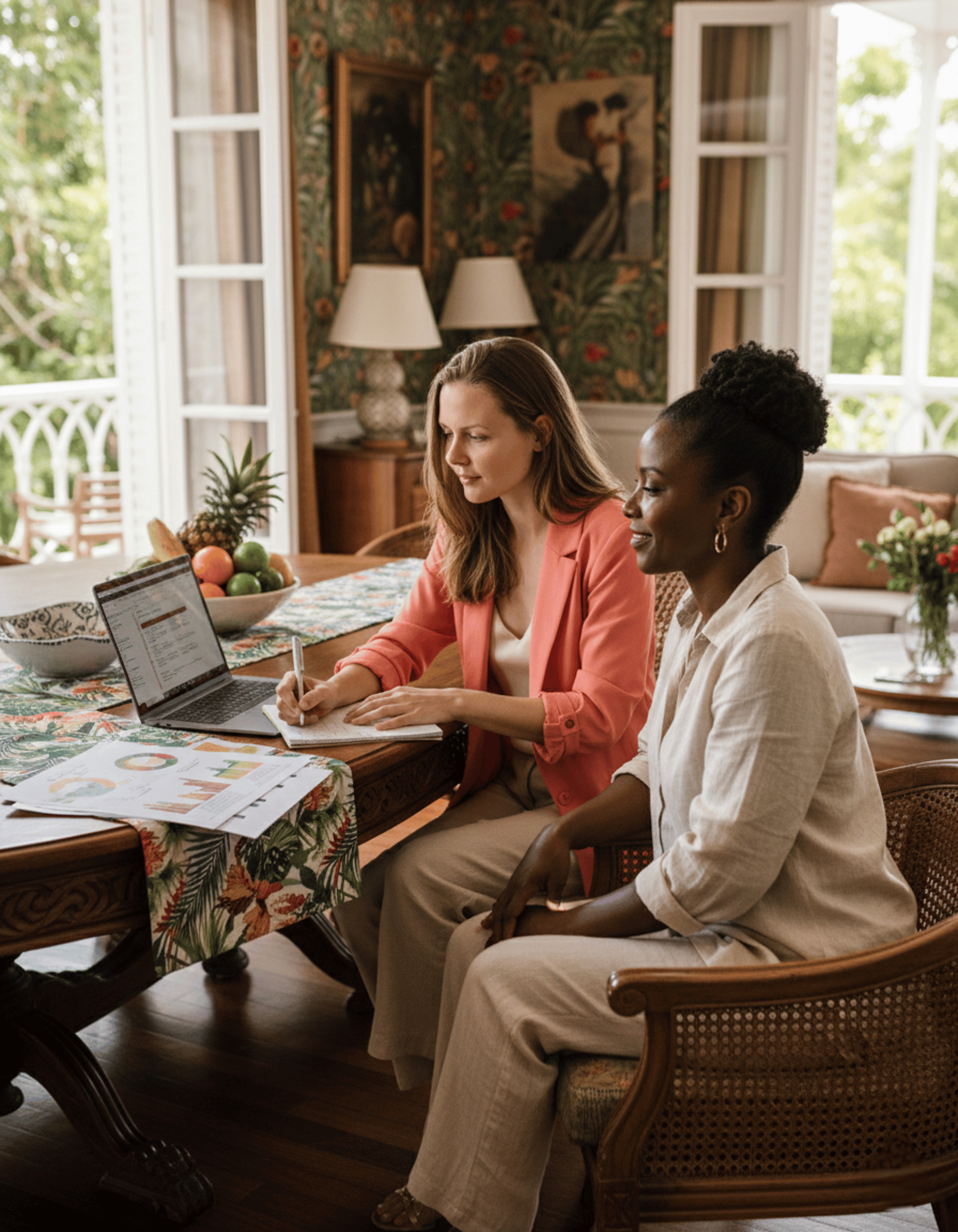 an abstract photo of a curved building with a blue sky in the background