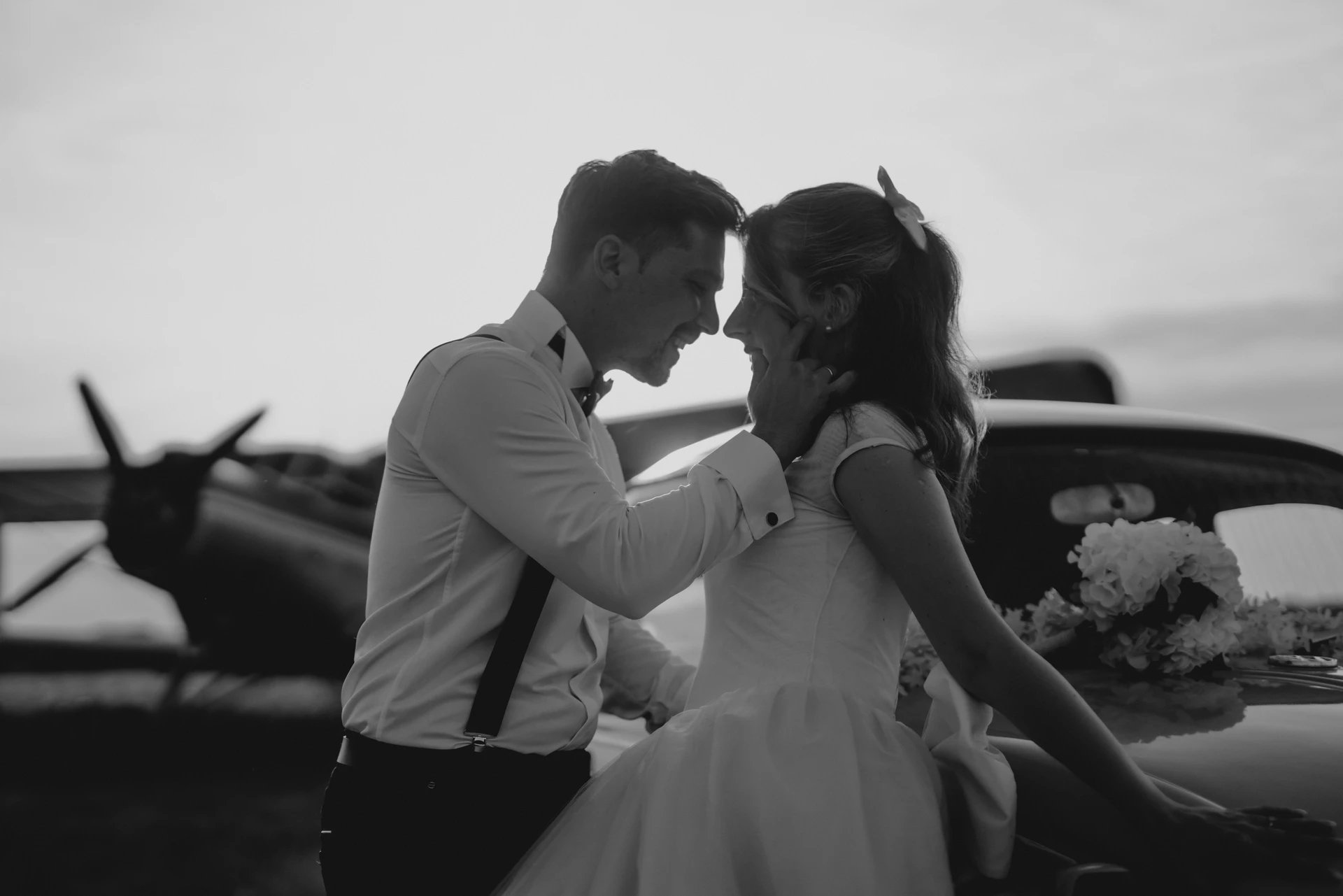 man and woman holding hands focus photo