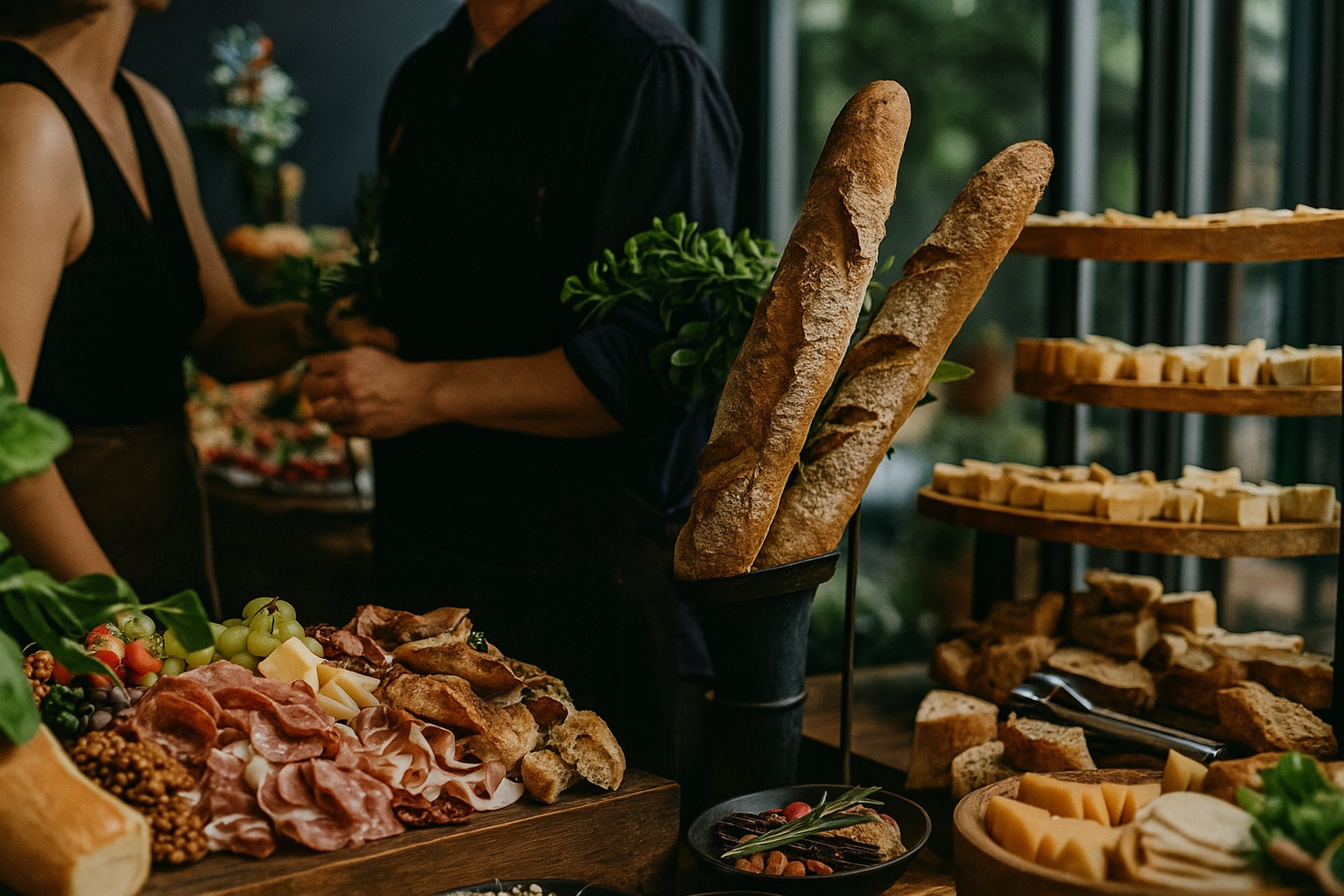 variety of food displayed on a table