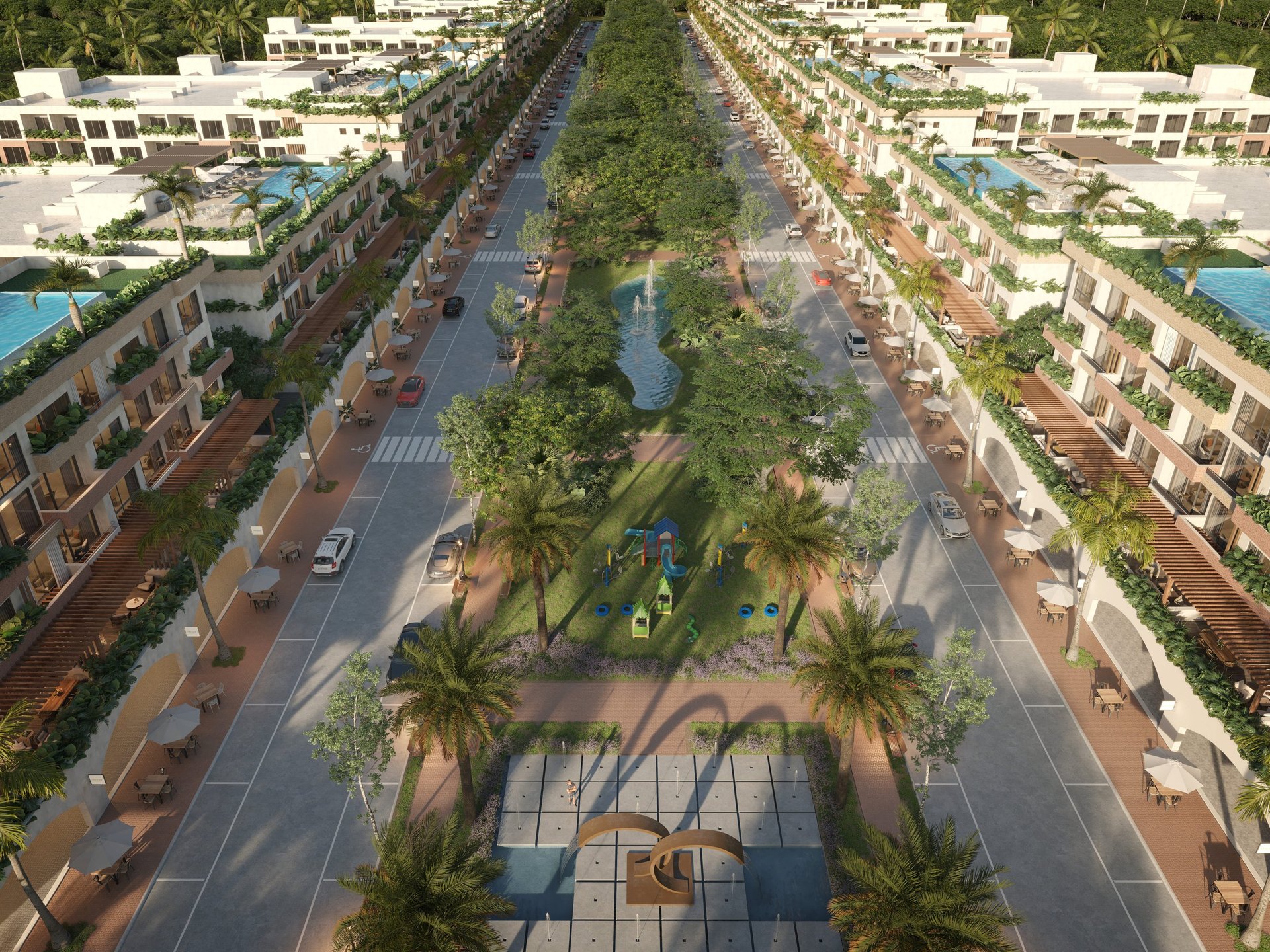 an abstract photo of a curved building with a blue sky in the background