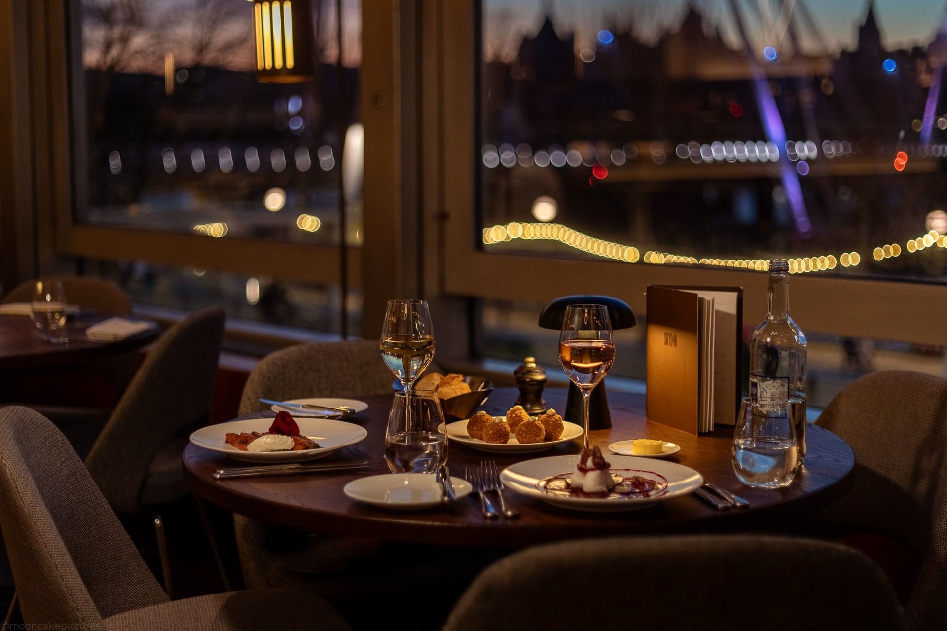 square brown wooden table and chairs