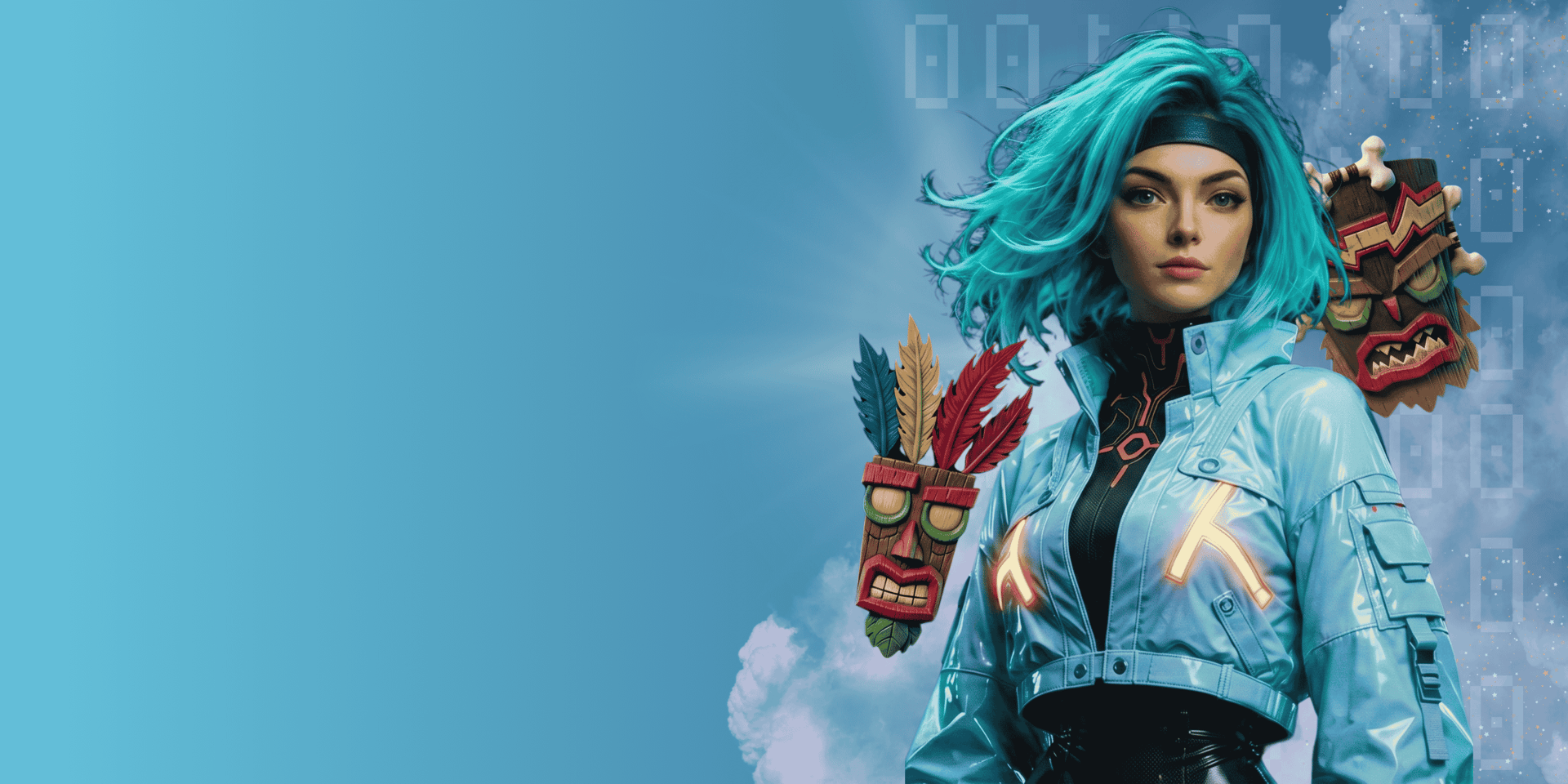 an abstract photo of a curved building with a blue sky in the background