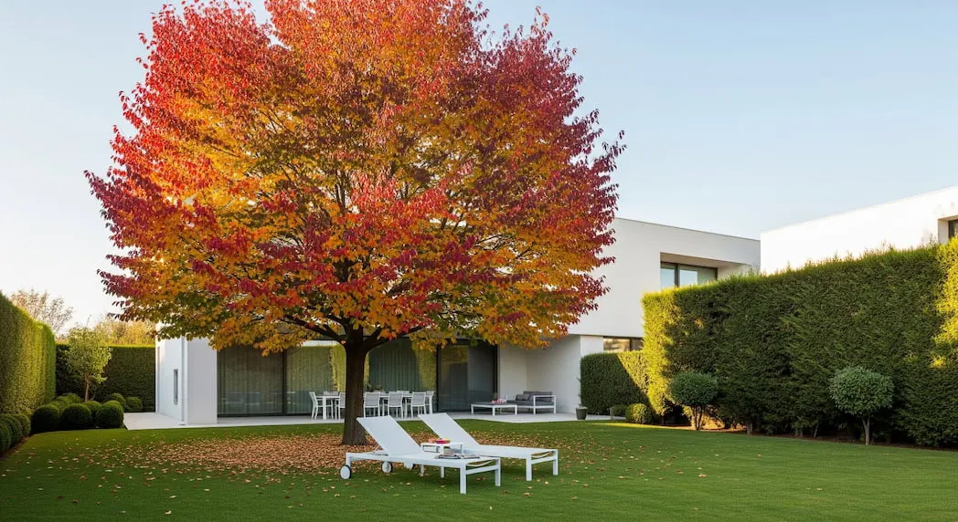 Liquidambar de gran tamaño en otoño