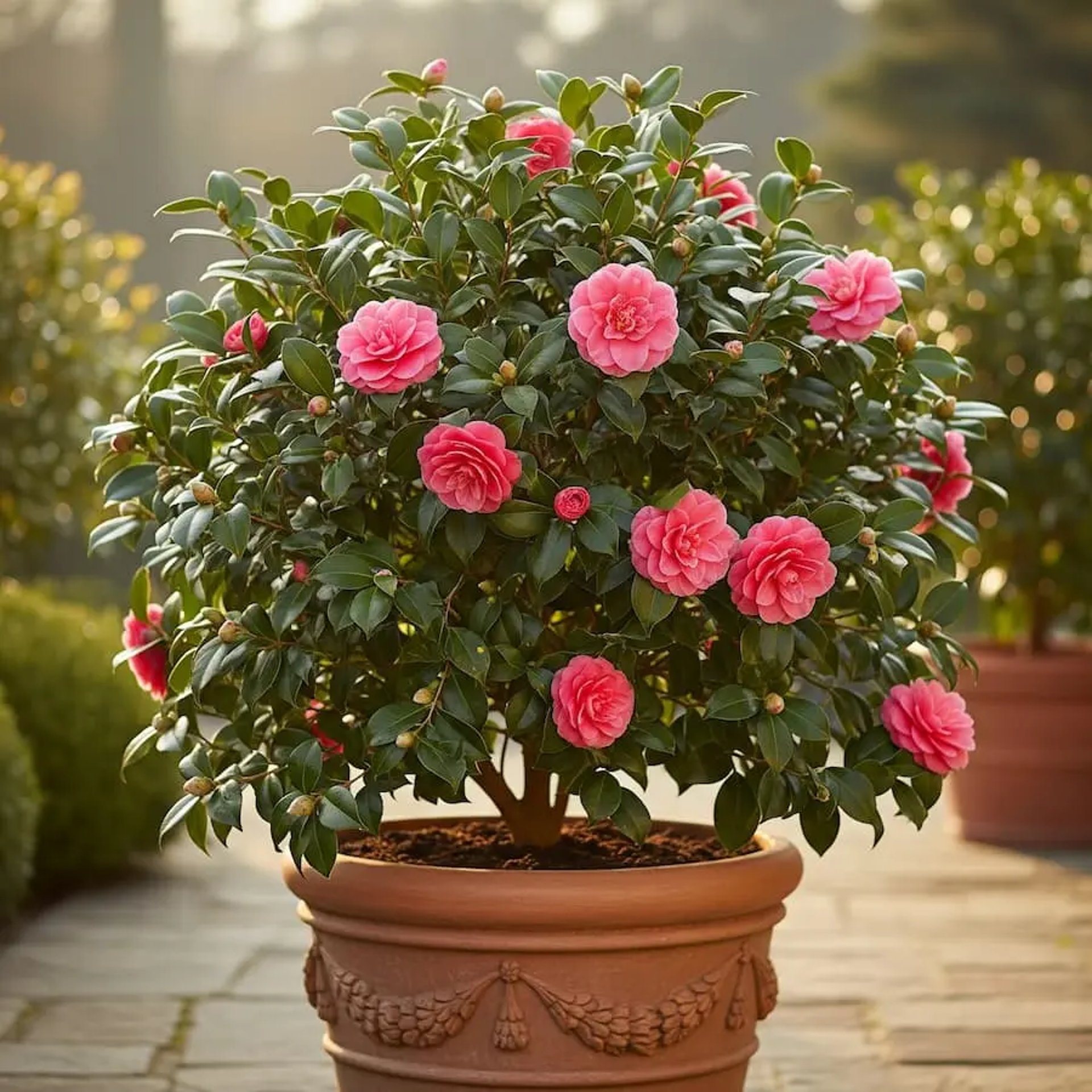 Camelia japonica en maceta clásica de terracota