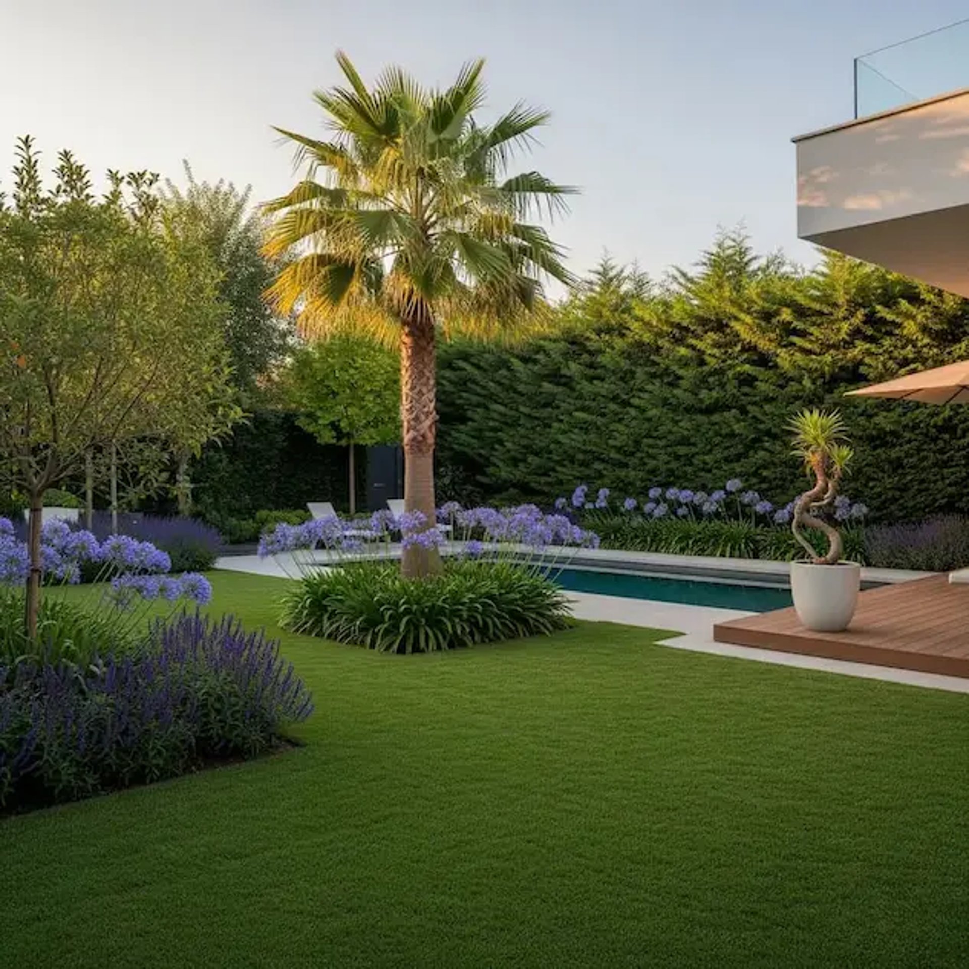 jardín moderno etilo mediterráneo