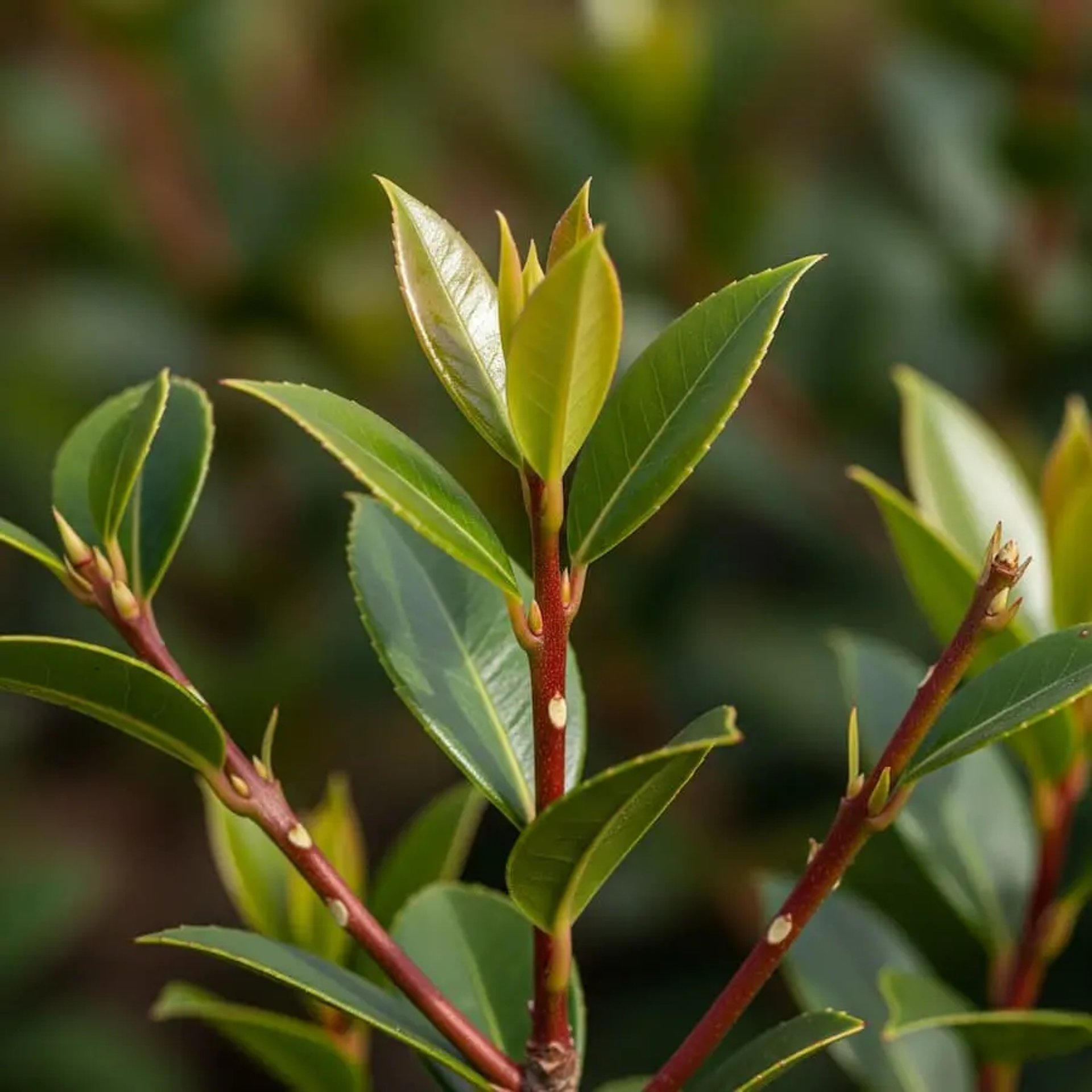 Prunus Lusitanica, elegancia en el color y forma de sus hojas