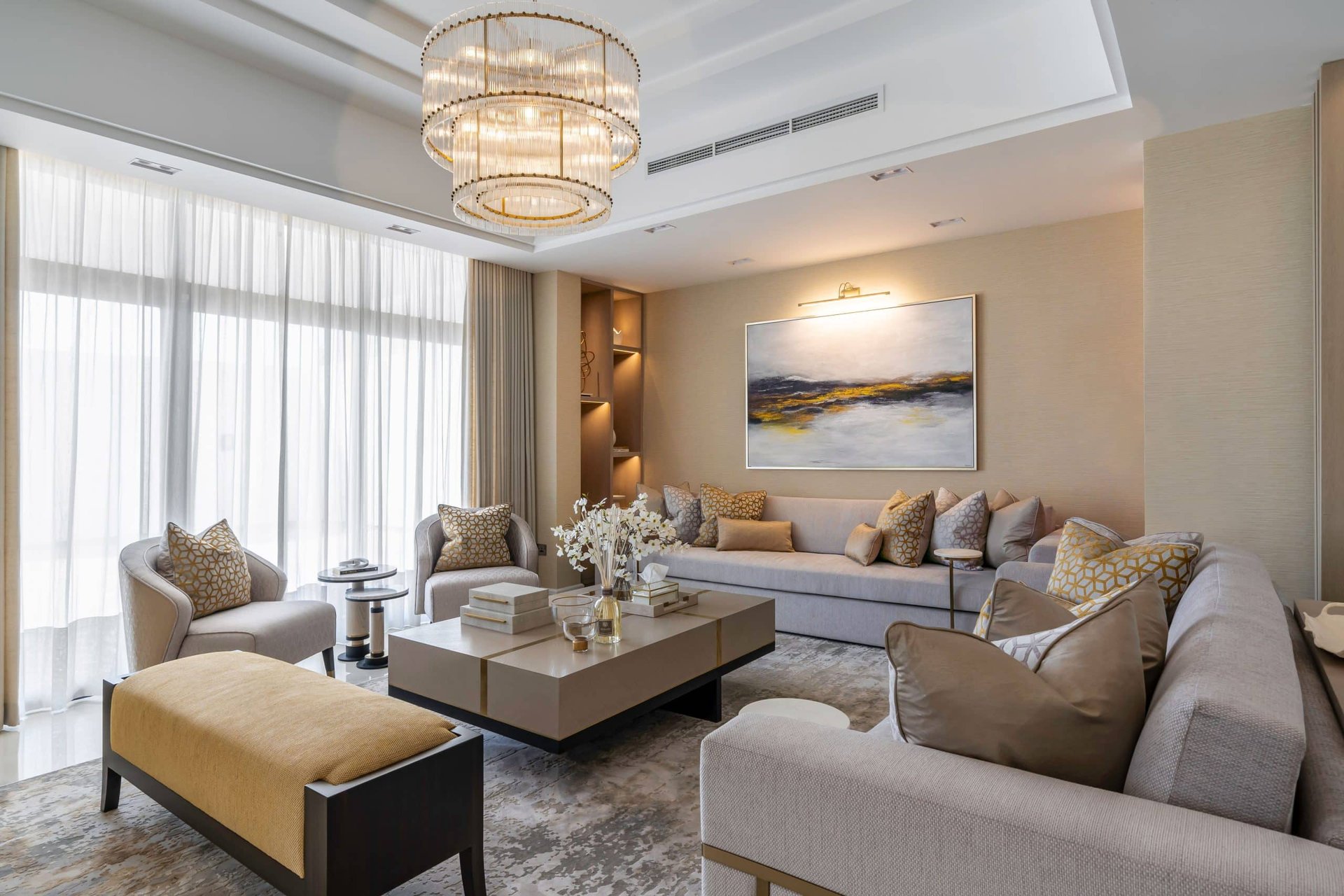 an abstract photo of a curved building with a blue sky in the background