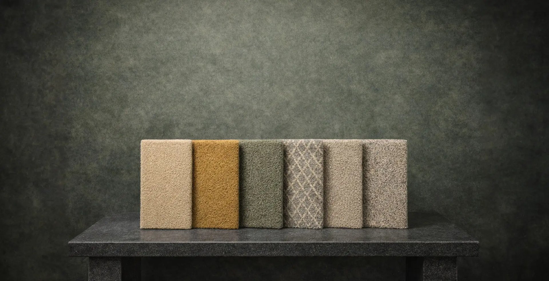 Carpet types and fibers explained with Berber, plush, and textured carpet samples