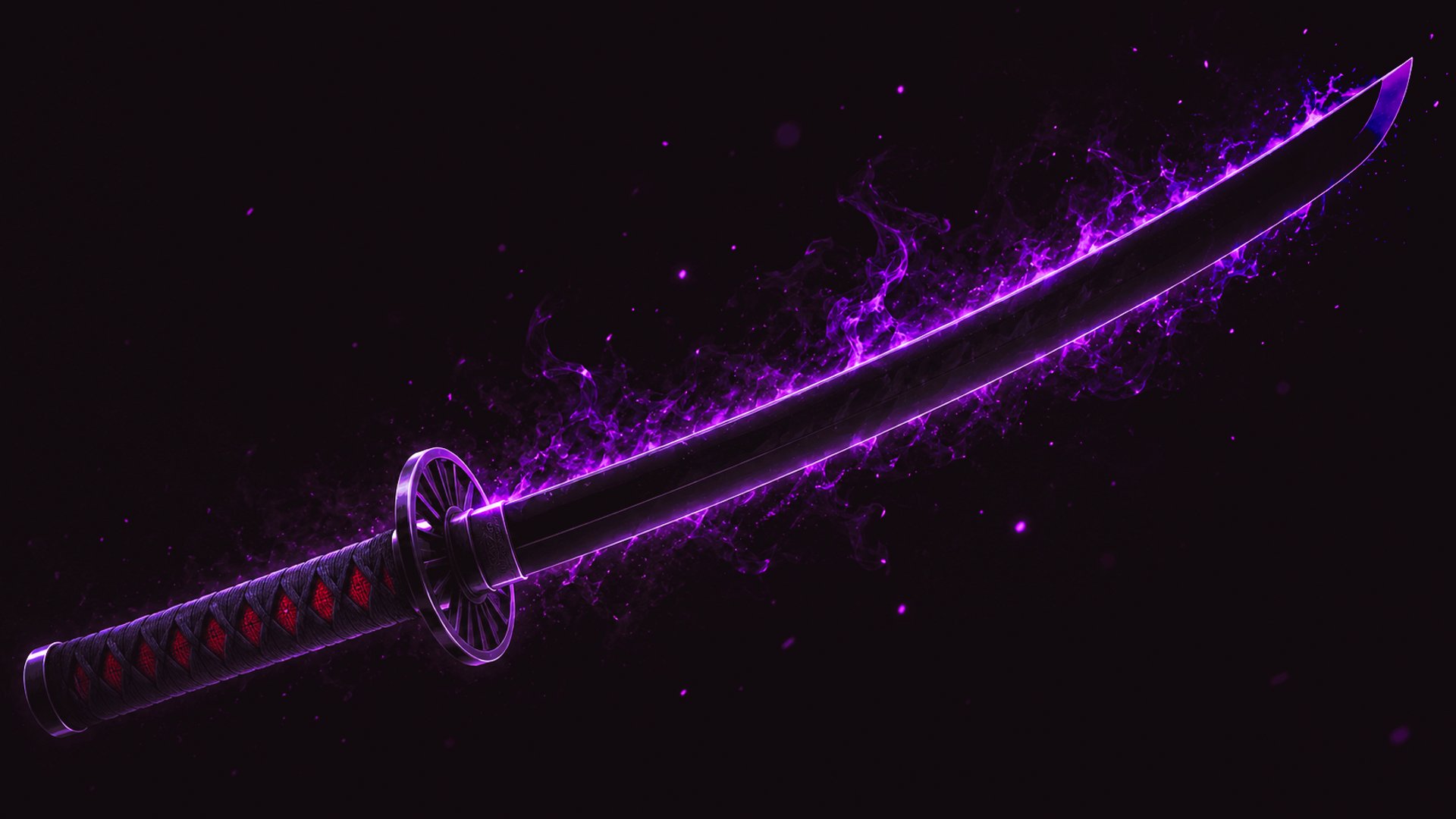 katana in front of the Hashira in this cinematic Demon Slayer anime wallpaper.
