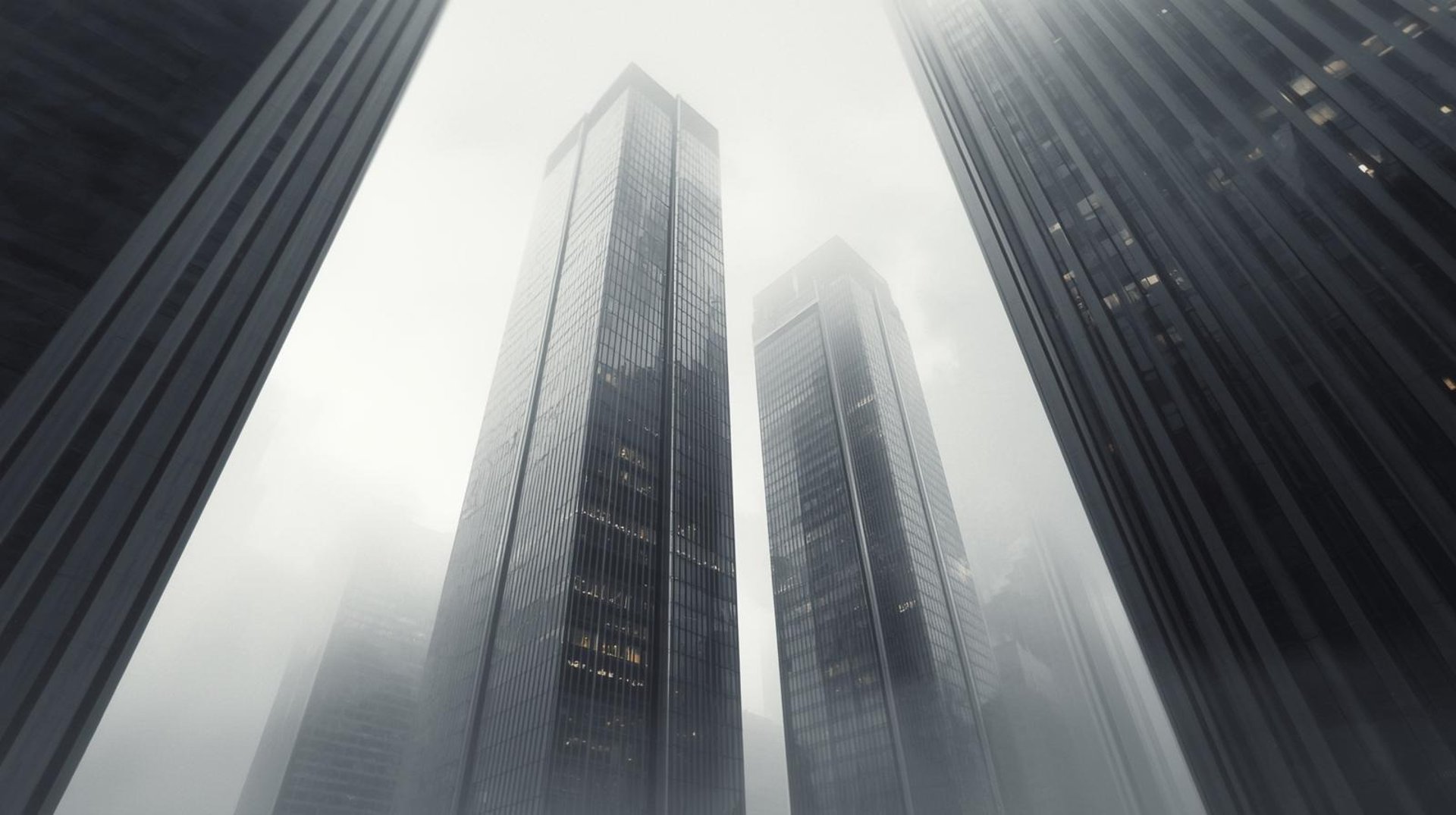 an abstract photo of a curved building with a blue sky in the background