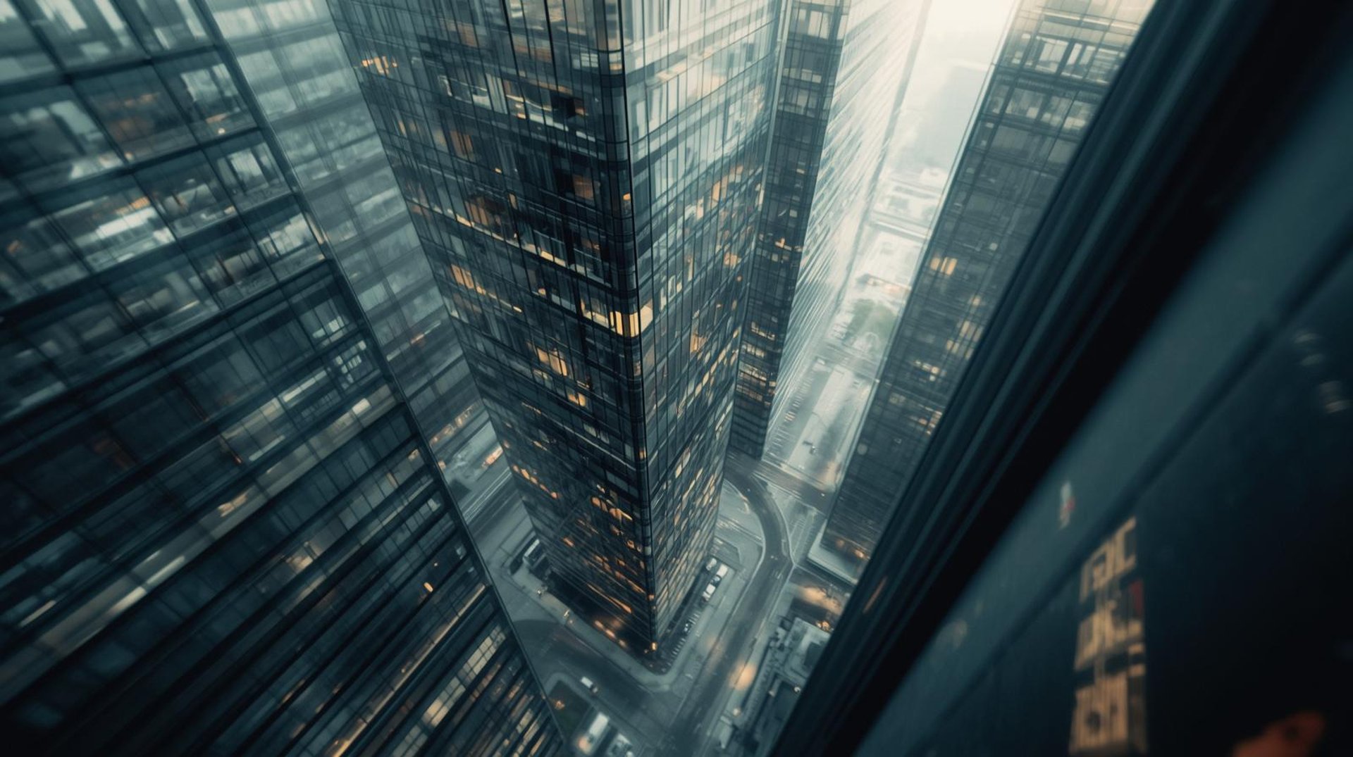 an abstract photo of a curved building with a blue sky in the background