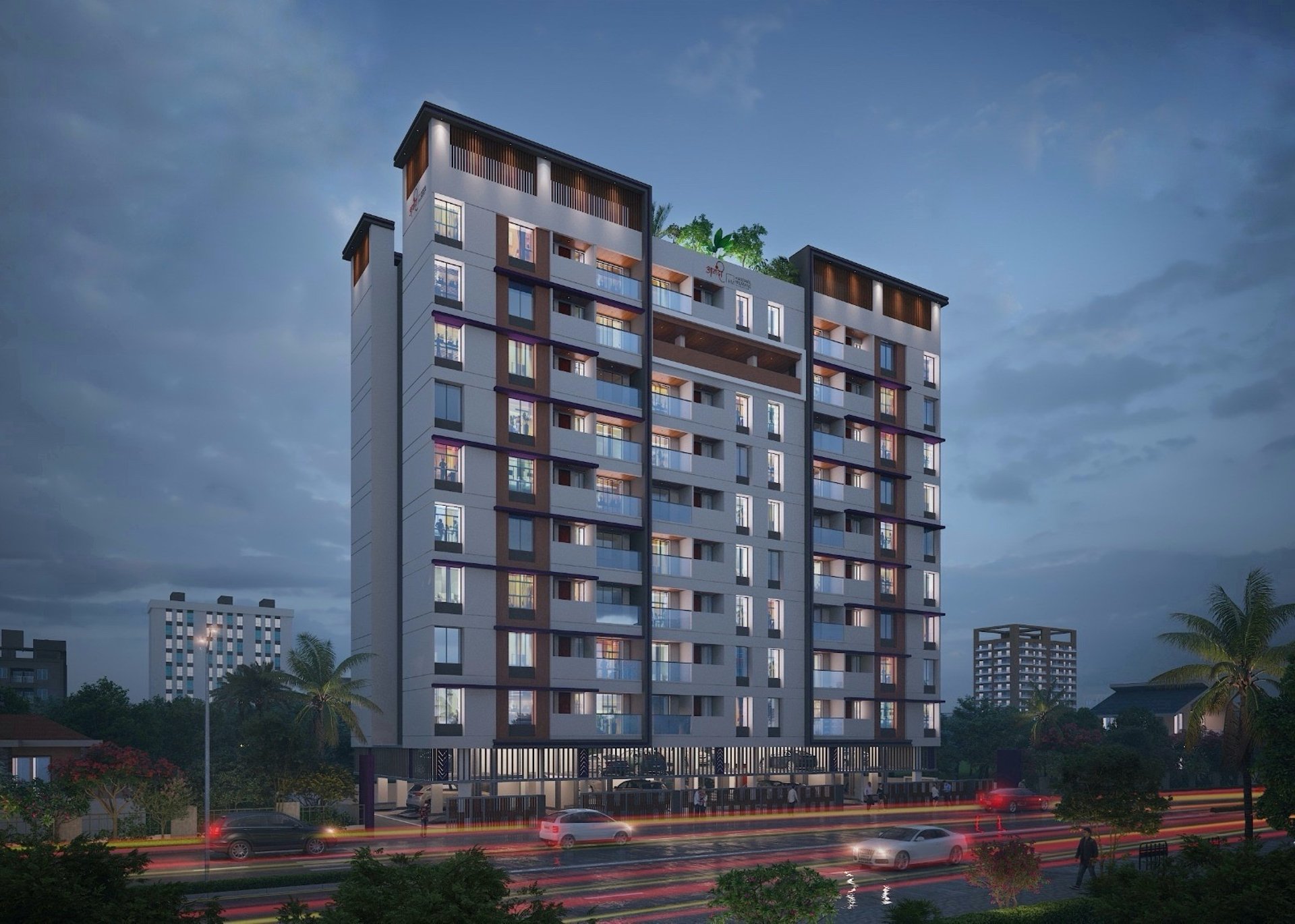 silhouette of people standing on tower crane during night time