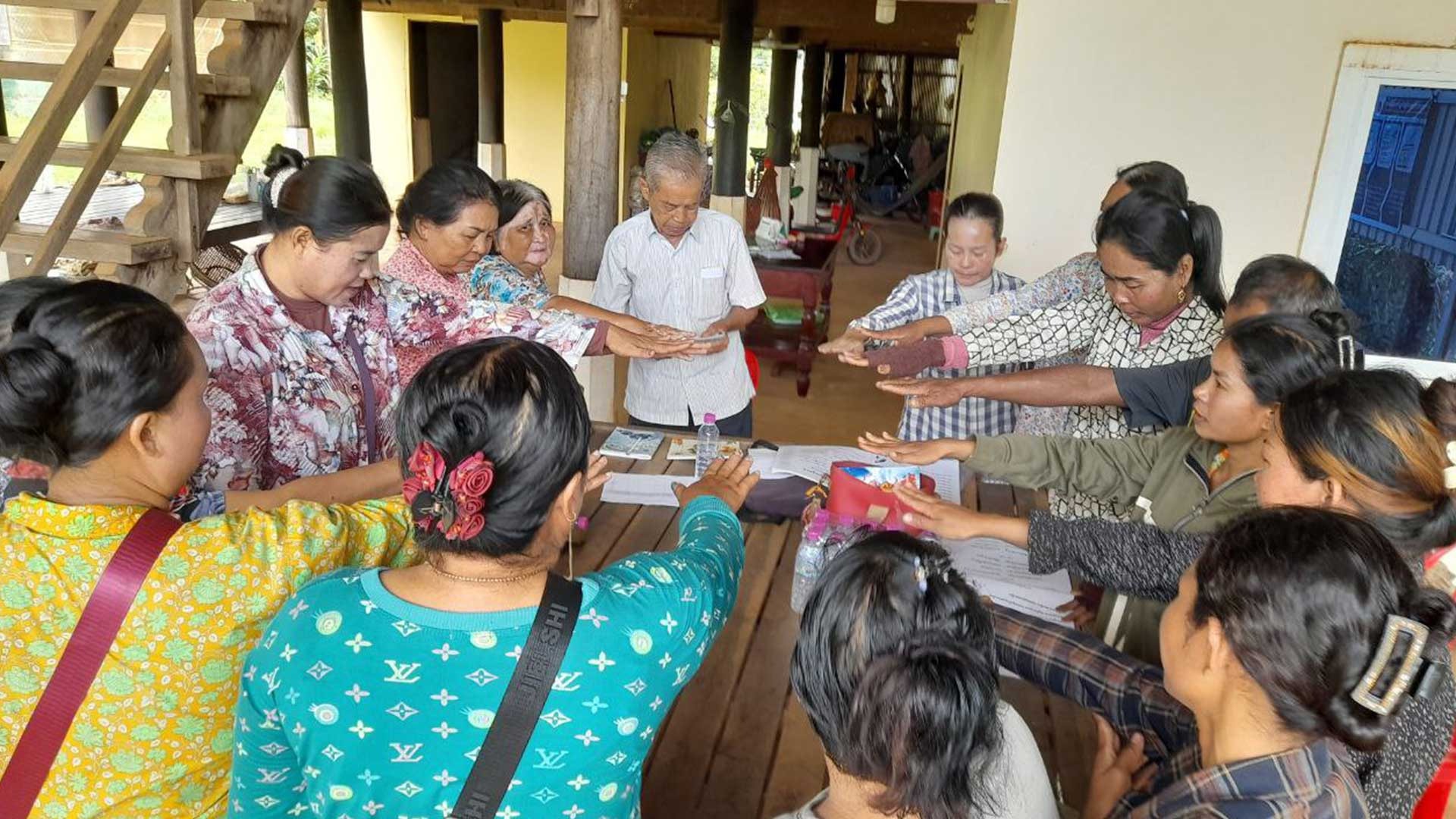 an abstract photo of a curved building with a blue sky in the background