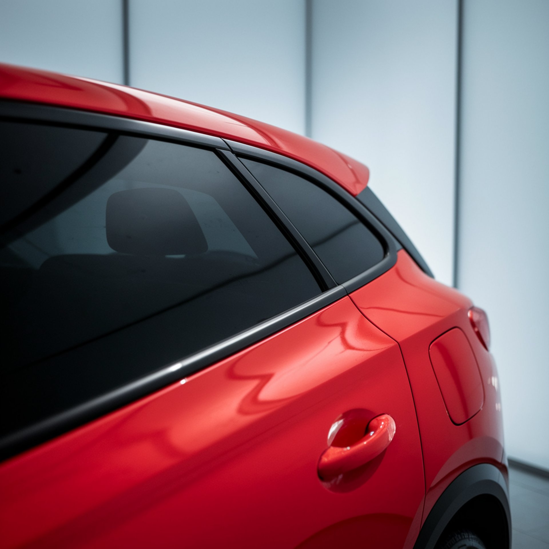 chrome delete on red car