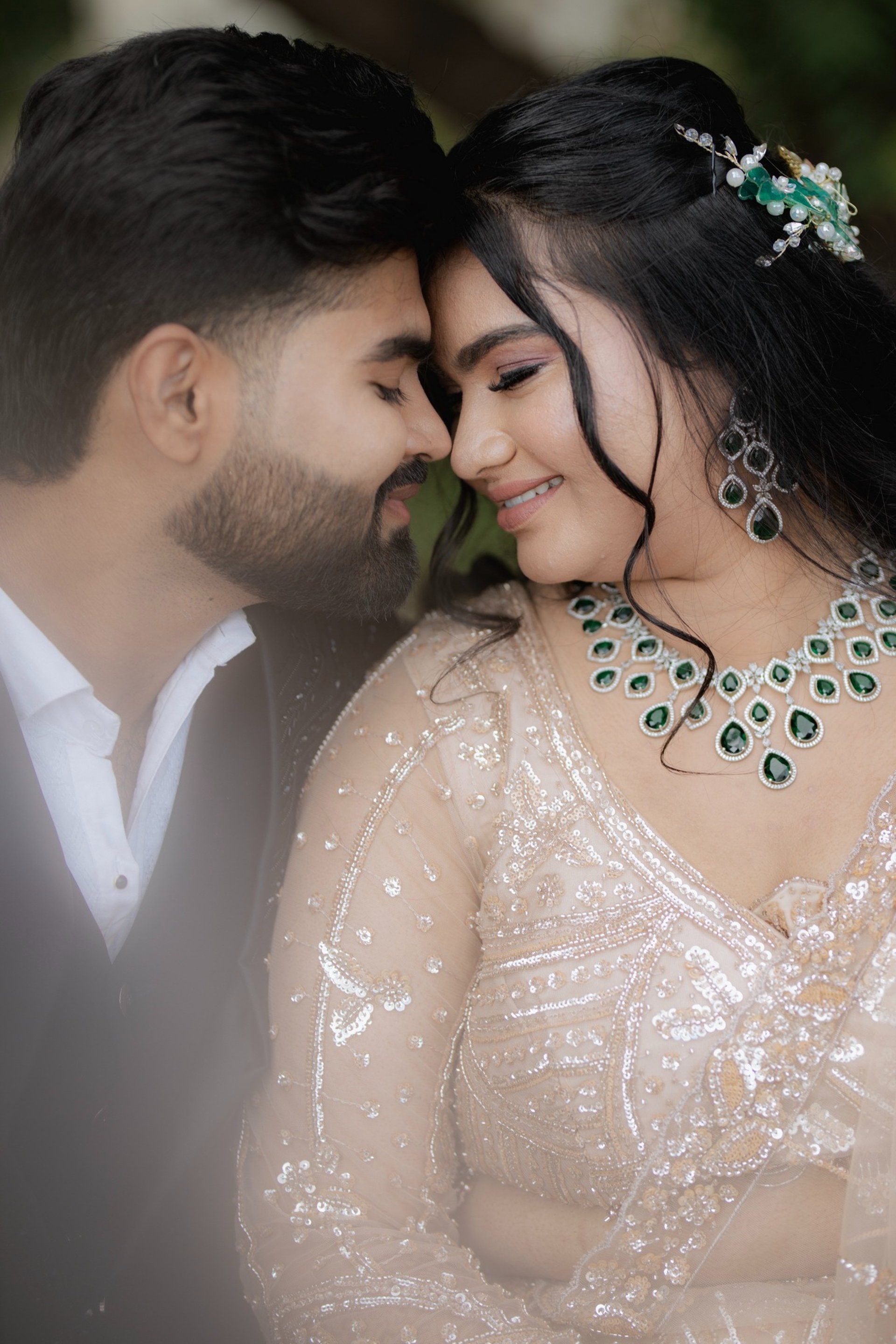 an abstract photo of a curved building with a blue sky in the background