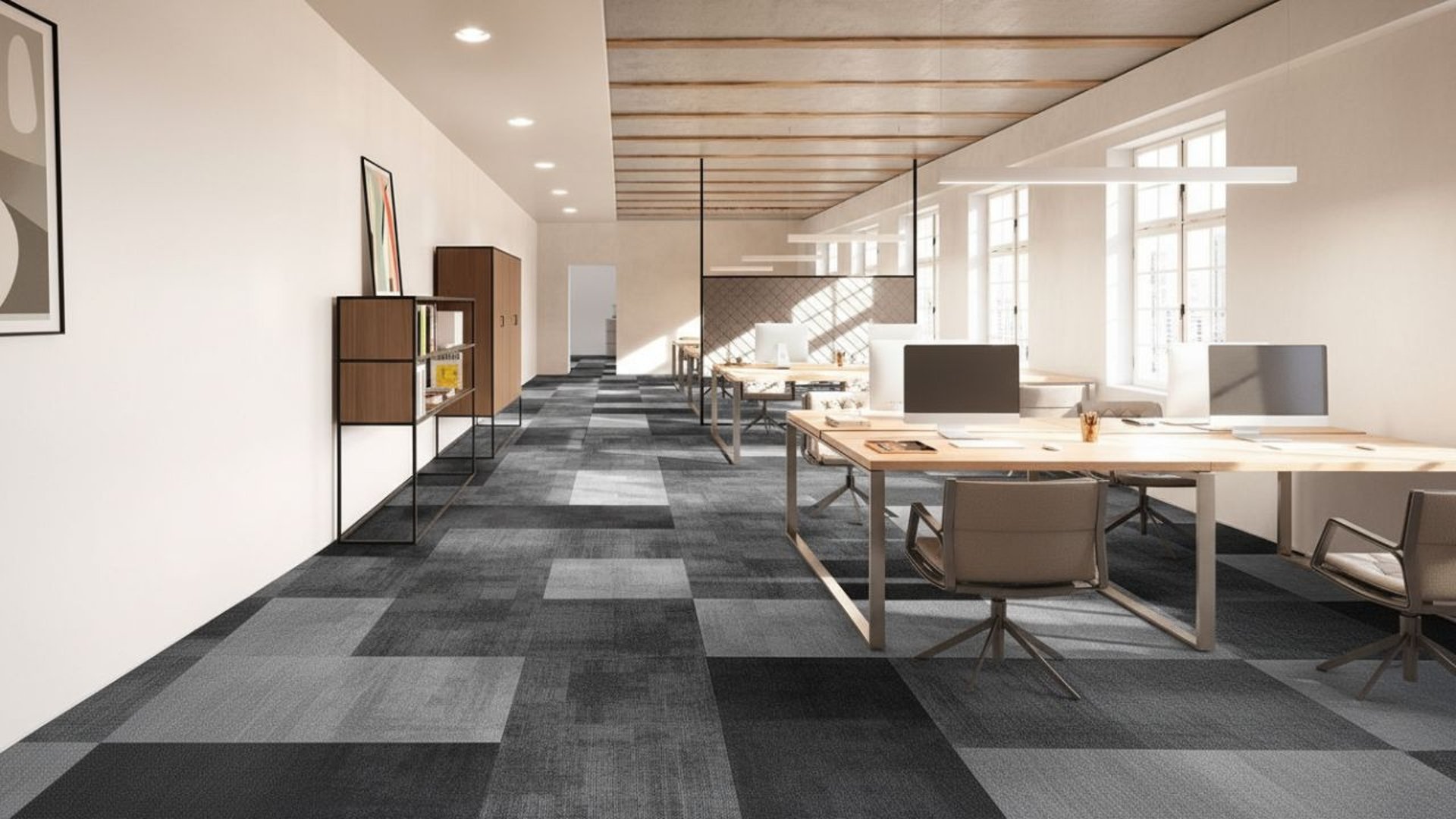 an abstract photo of a curved building with a blue sky in the background