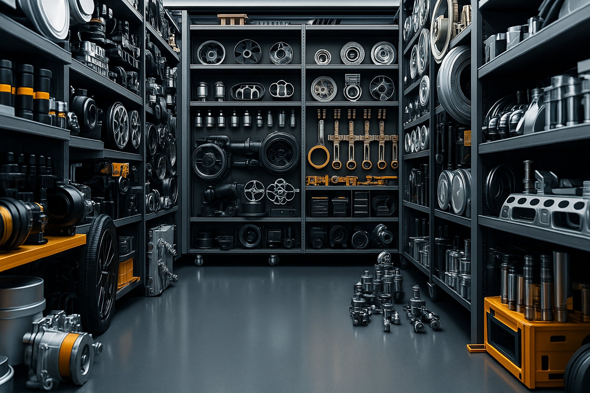 black and silver engine part