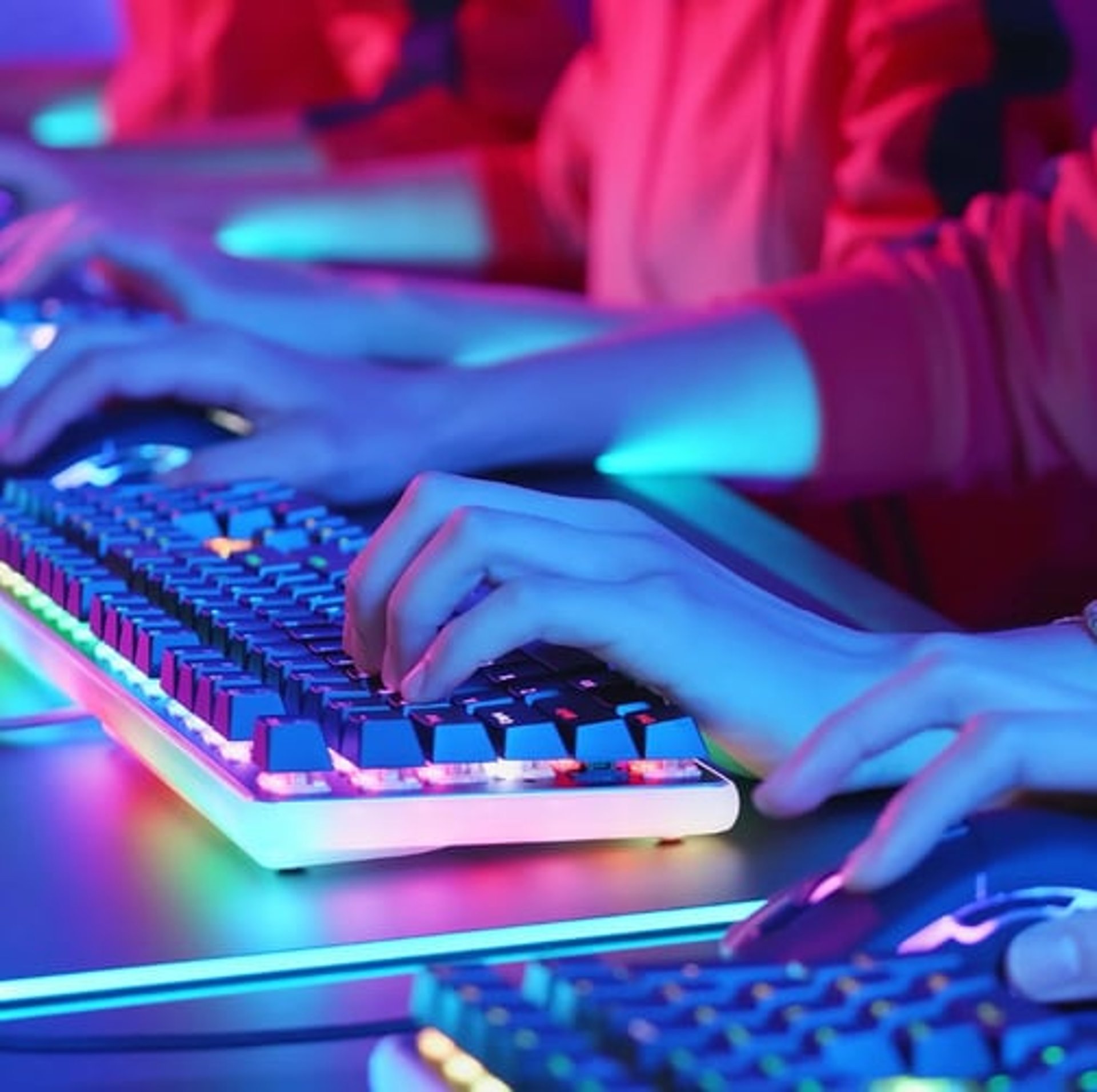 an abstract photo of a curved building with a blue sky in the background
