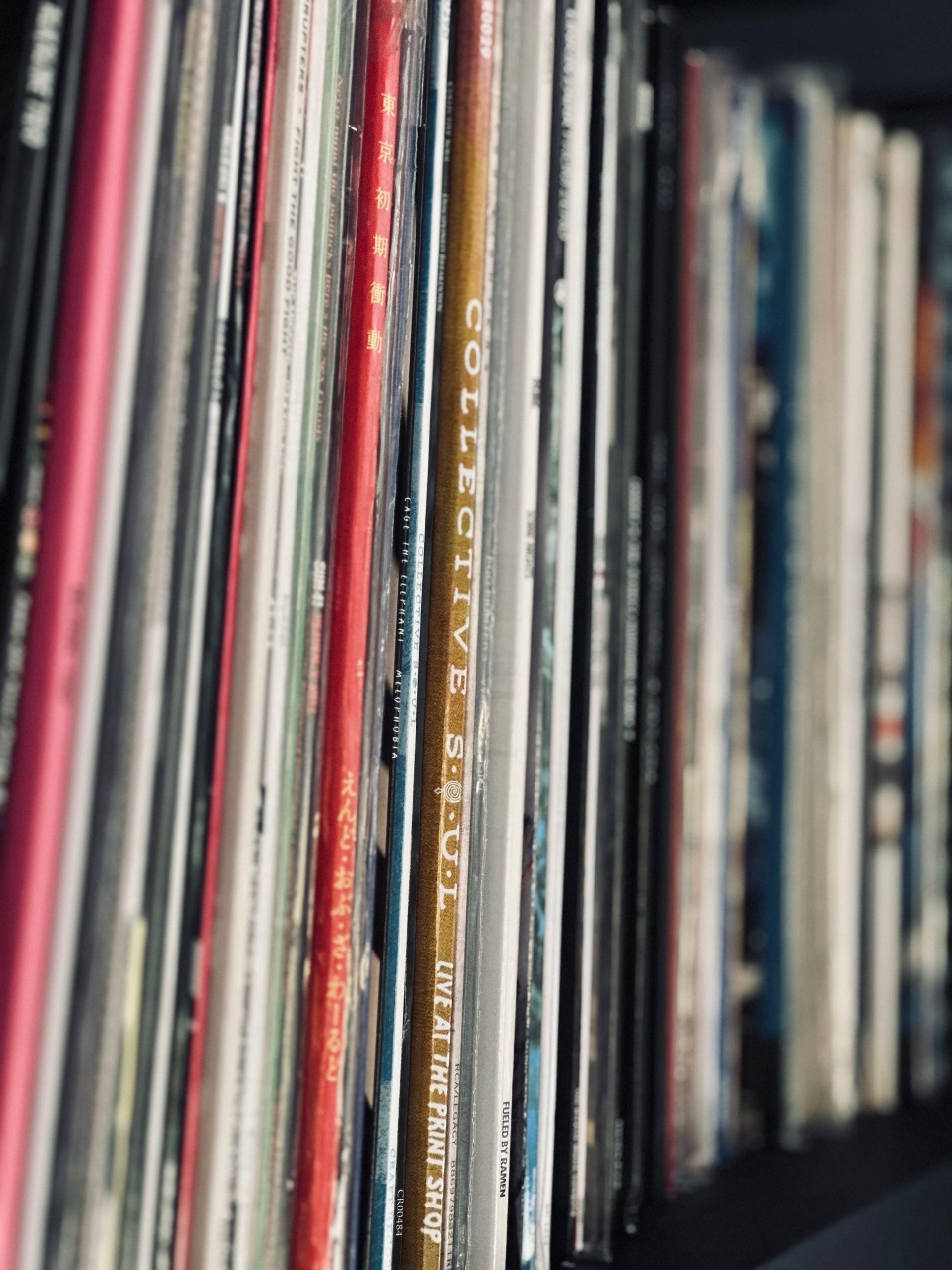 Person selecting vinyl records