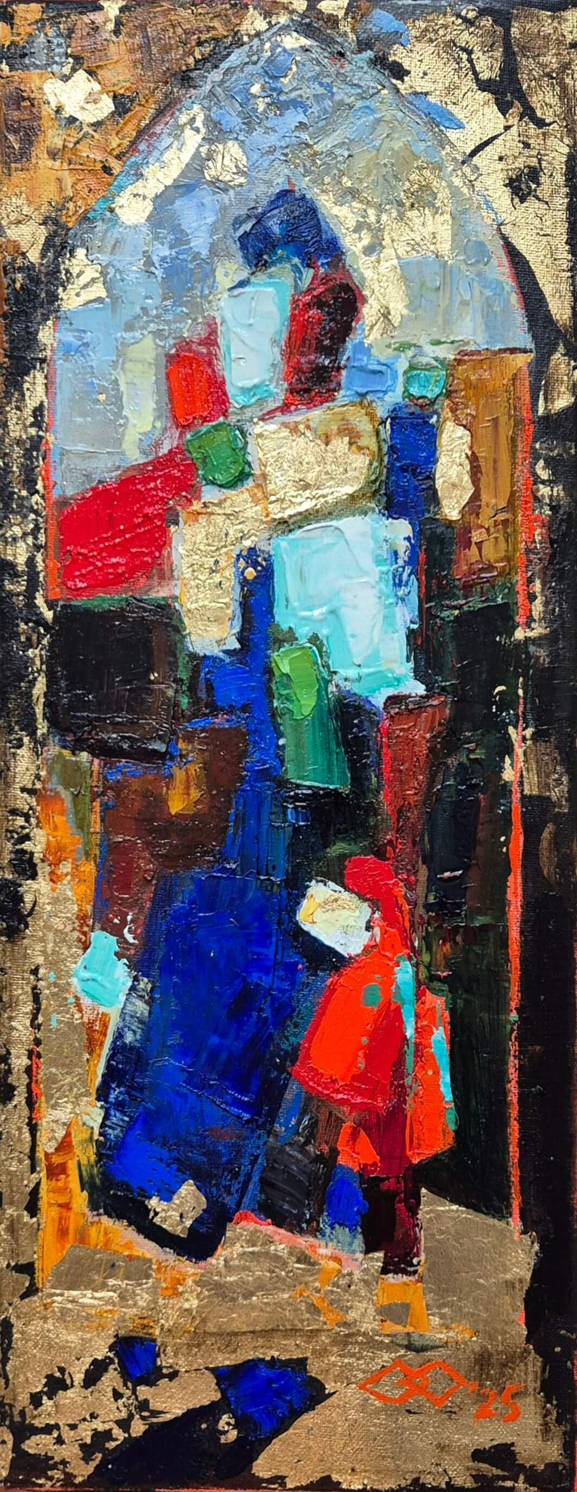 an abstract photo of a curved building with a blue sky in the background