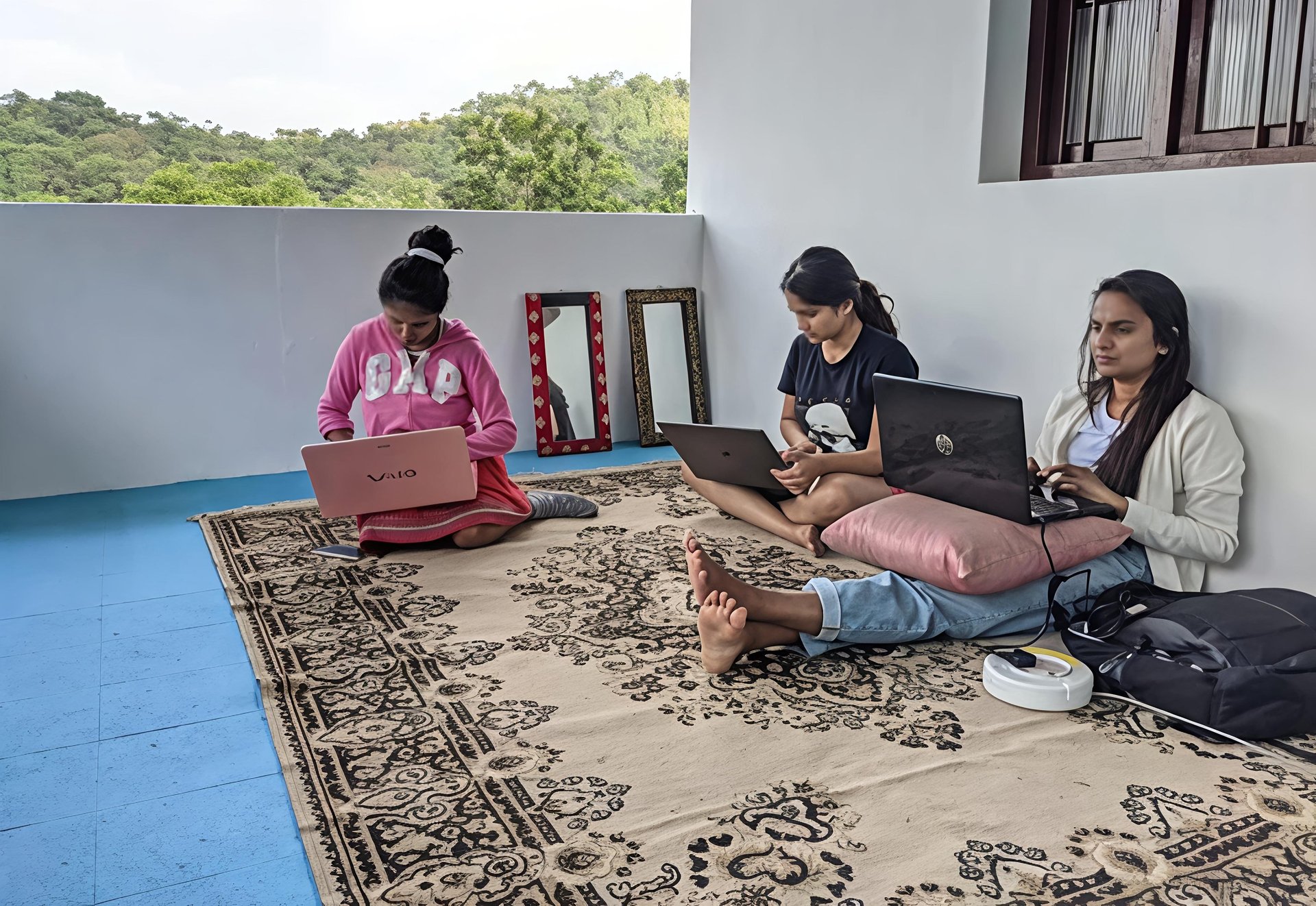 woman wearing yellow long-sleeved dress under white clouds and blue sky during daytime