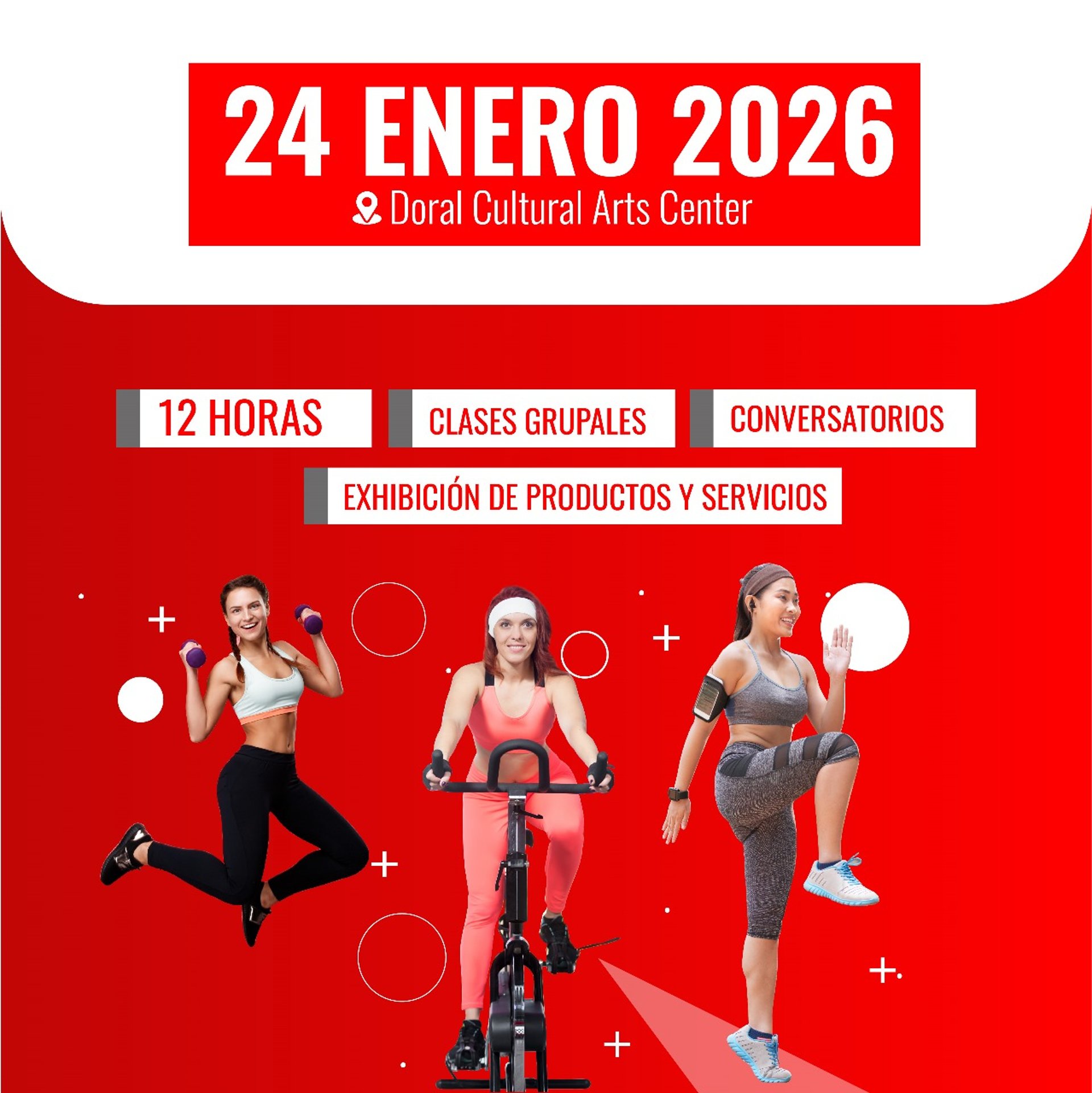 group of women exercise using dumbbells