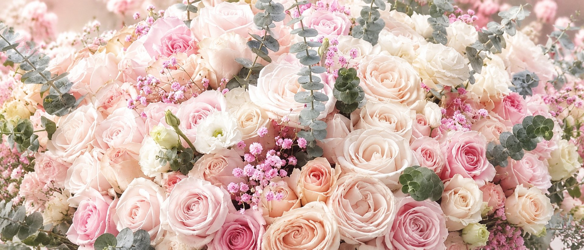 pink and white roses bouquet