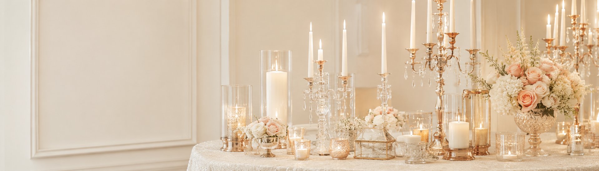 wedding decor elements and candles