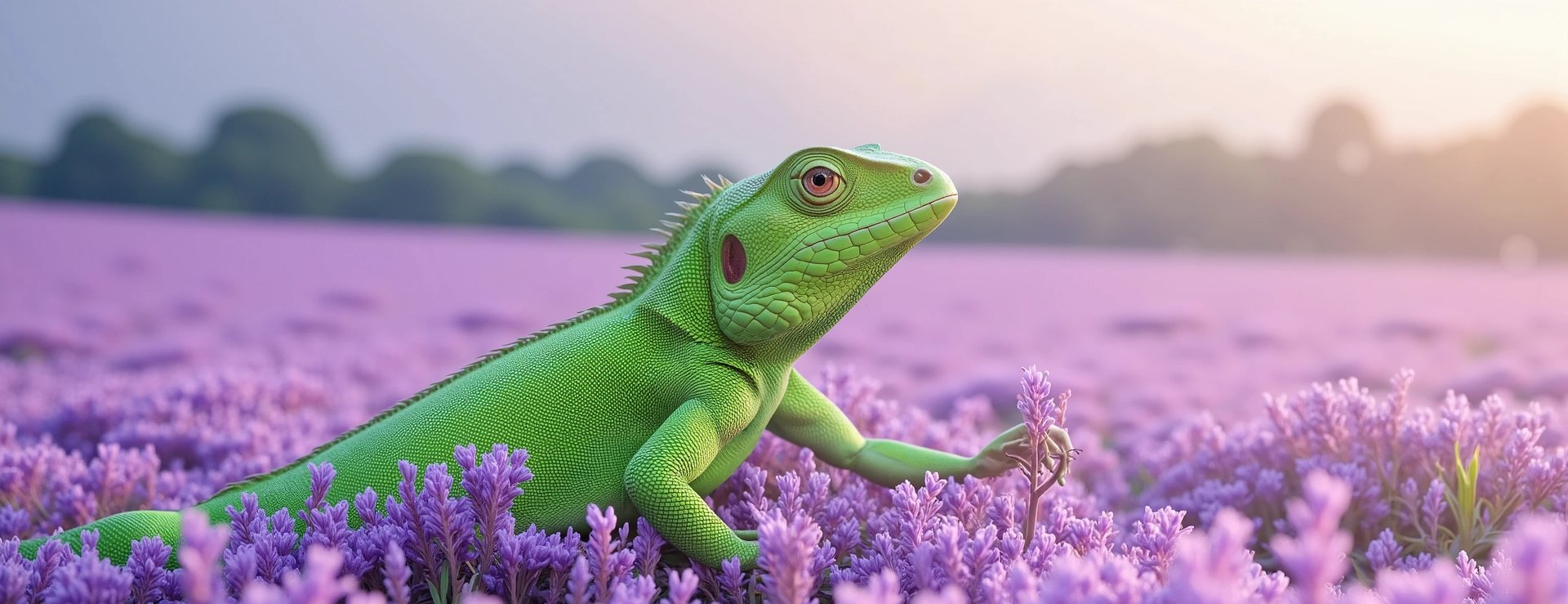 lézard vert et brande de bruyère