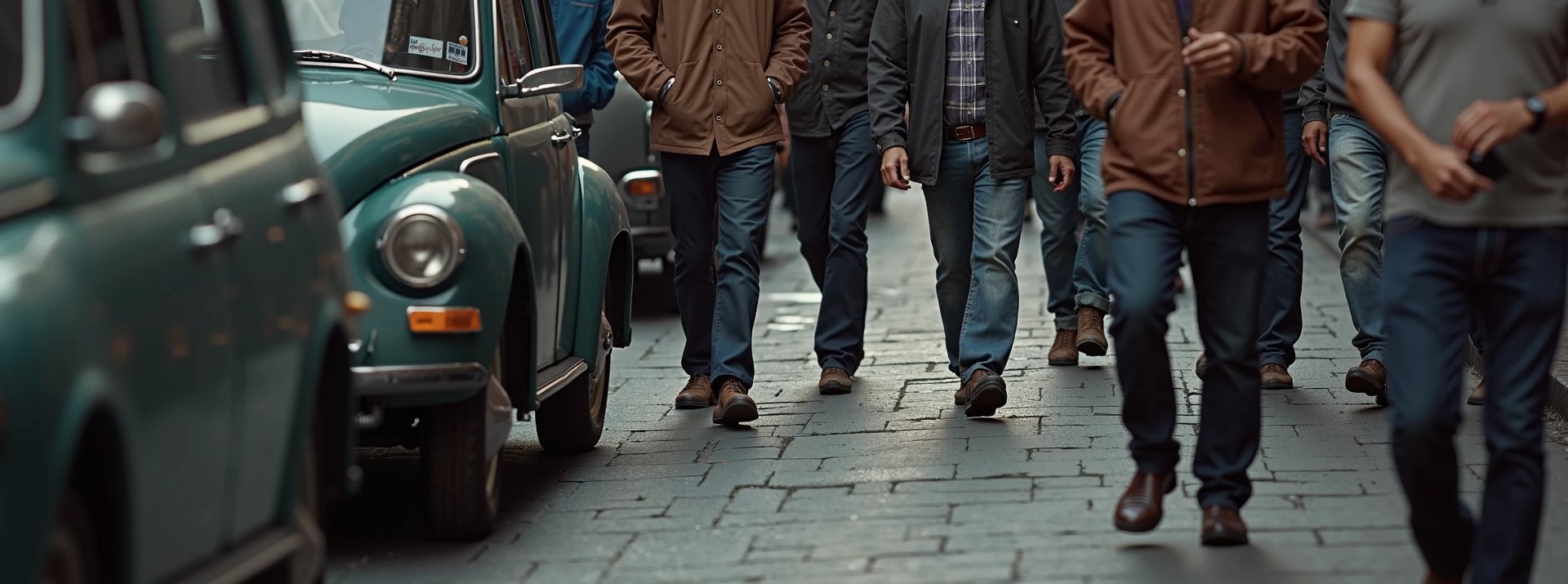 personnes sur trottoir