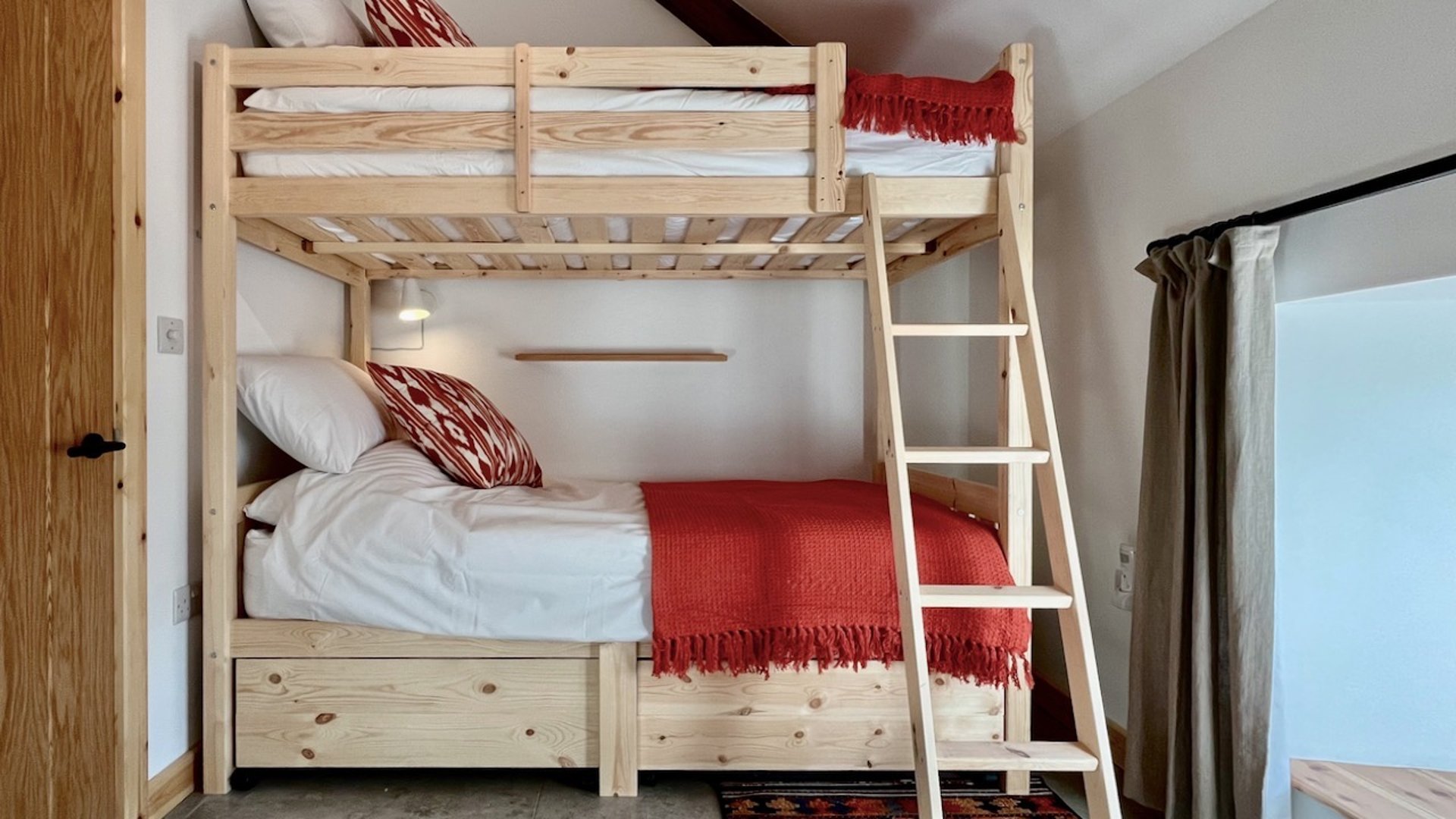 the second bedroom as adult sized bunk beds