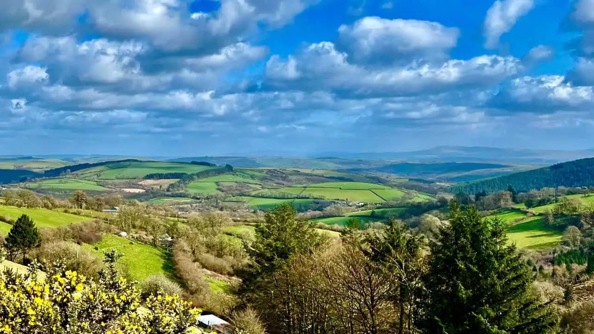 a view of the rolling carmarthenshire hills