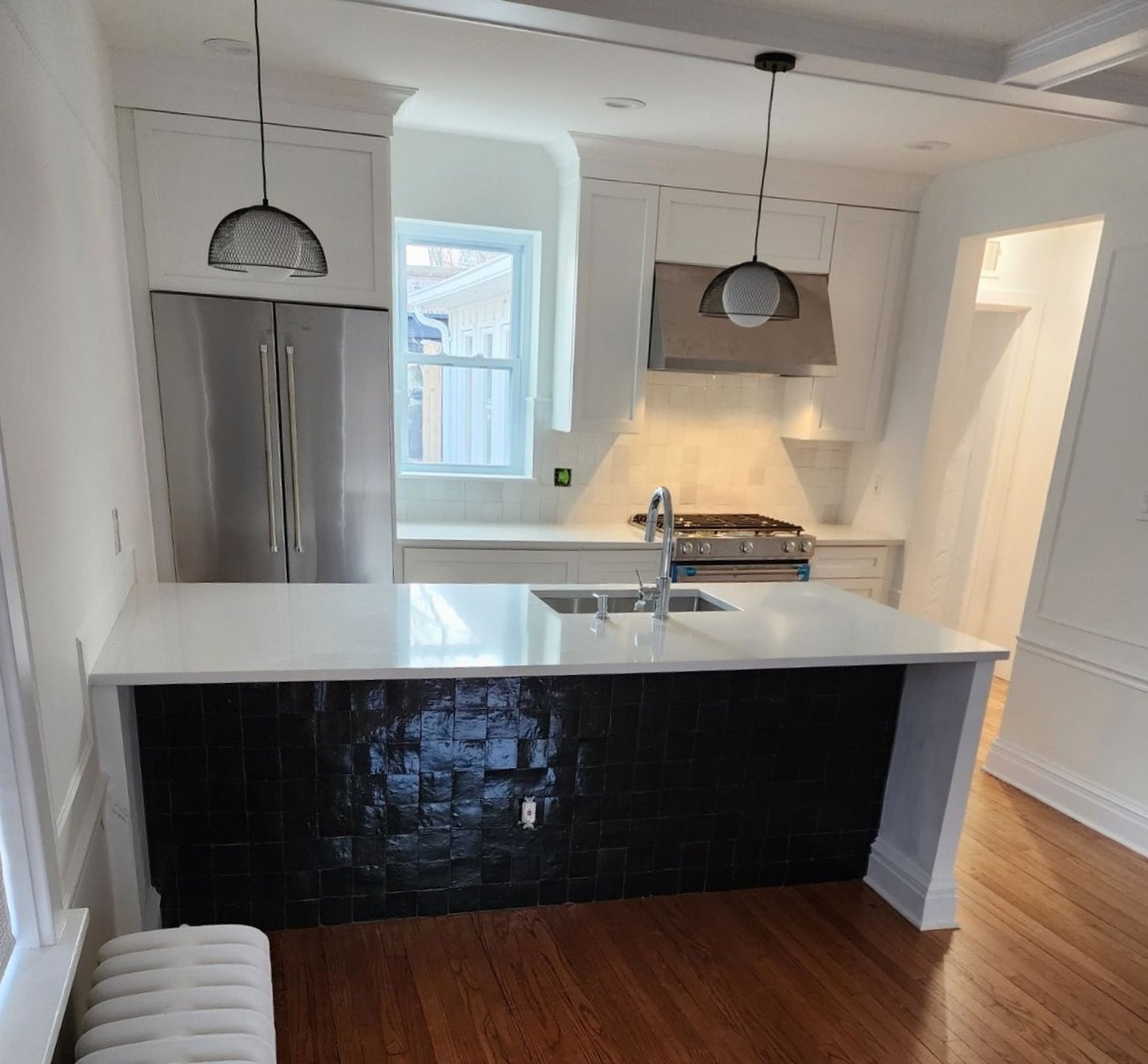 person using black laptop computer