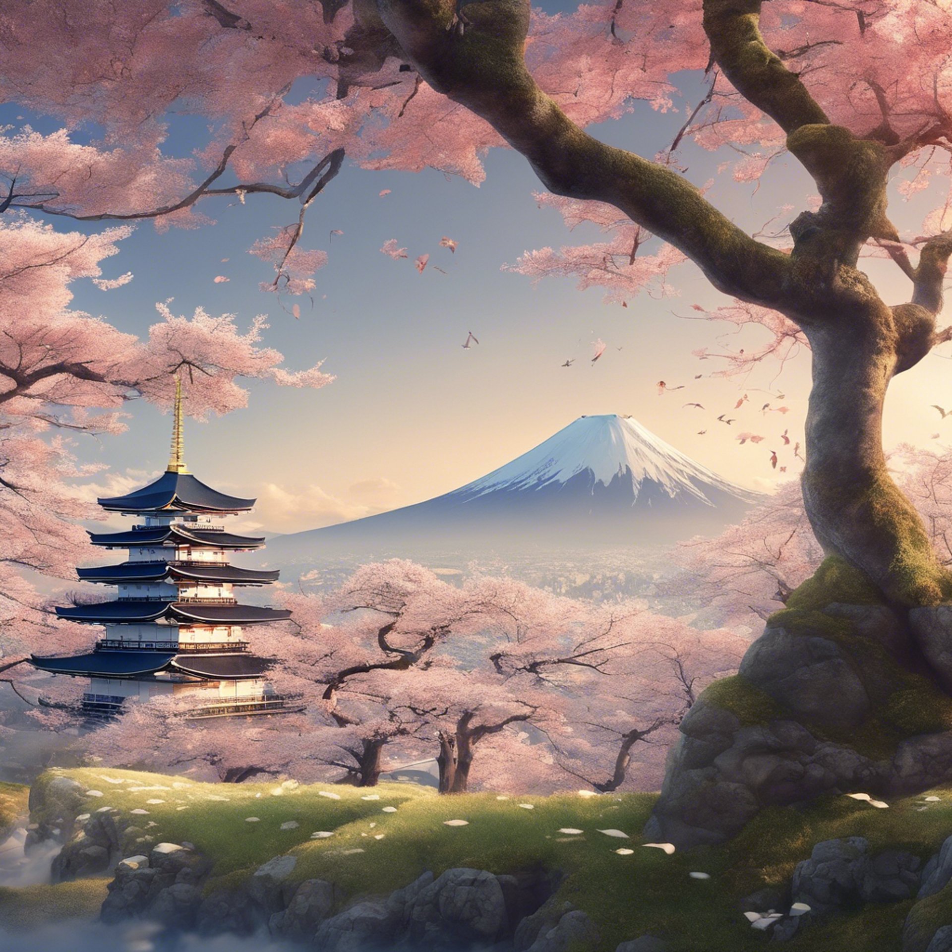 white sakura tree