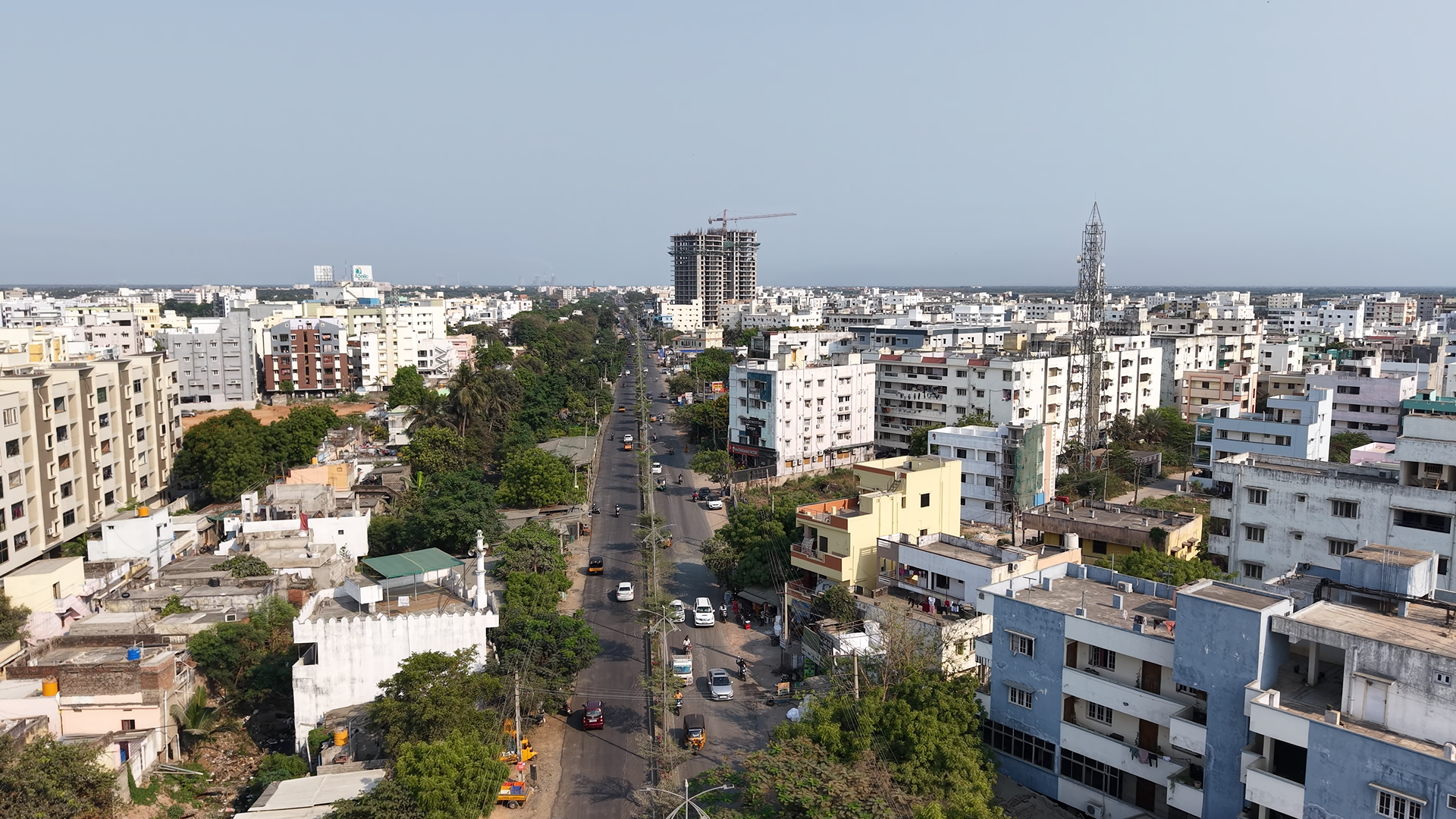 a city with many buildings