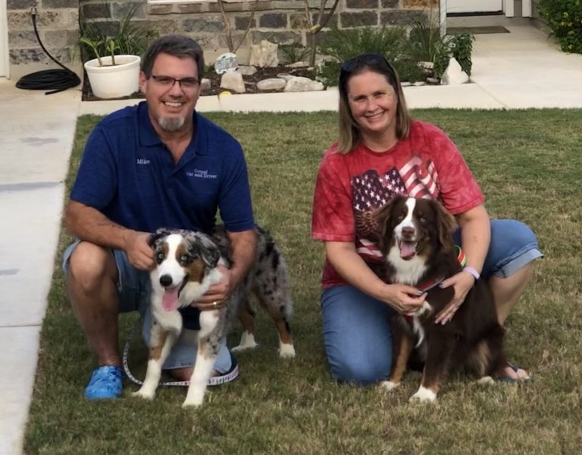 Mike and Nicole with Ash and Ember