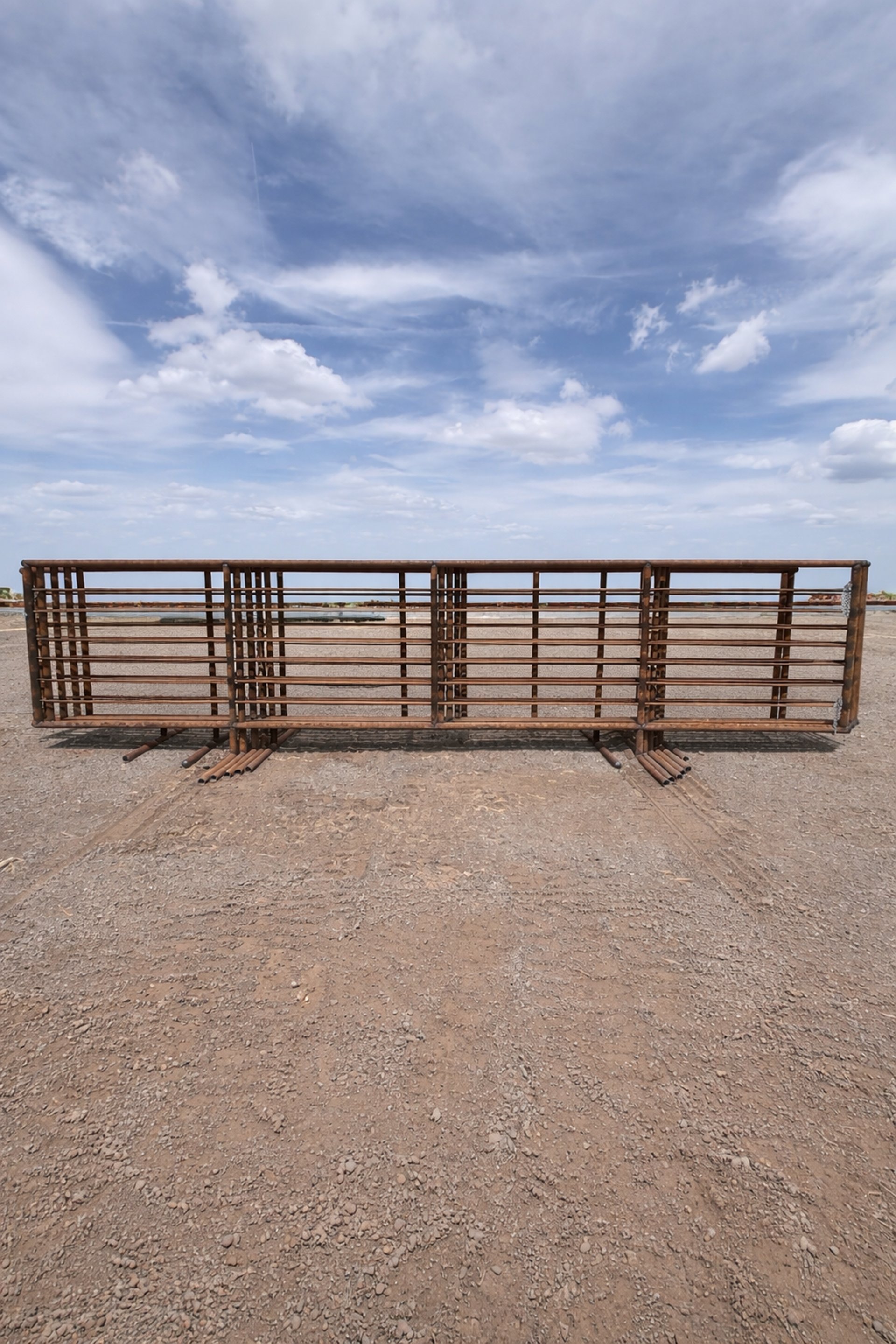 an abstract photo of a curved building with a blue sky in the background