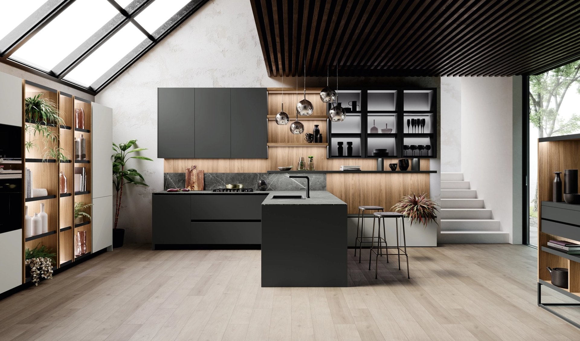 a white marble counter top with a long shadow