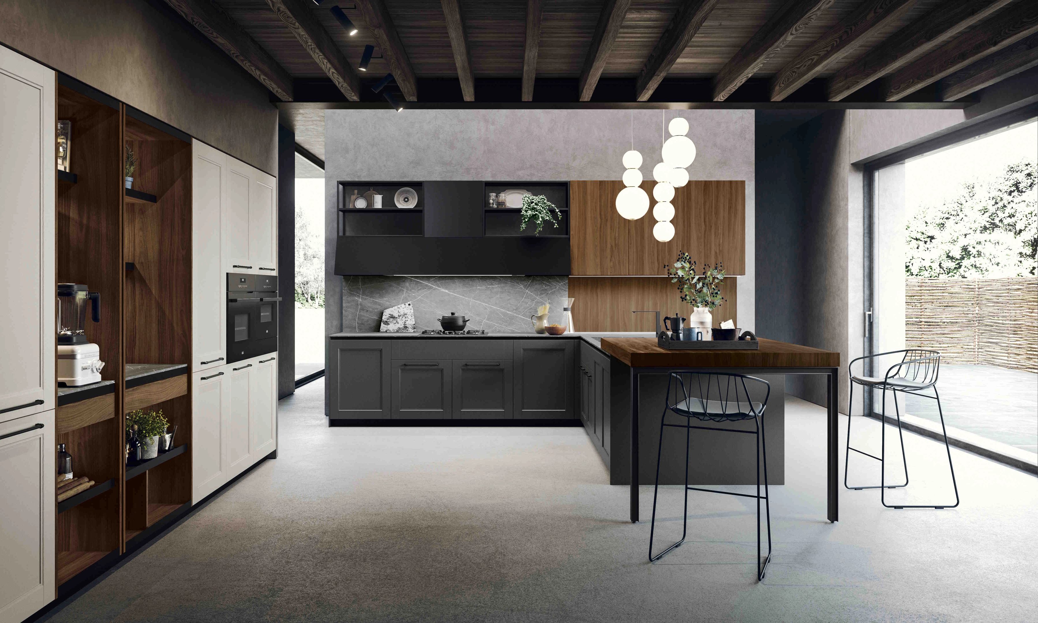 a white marble counter top with a long shadow