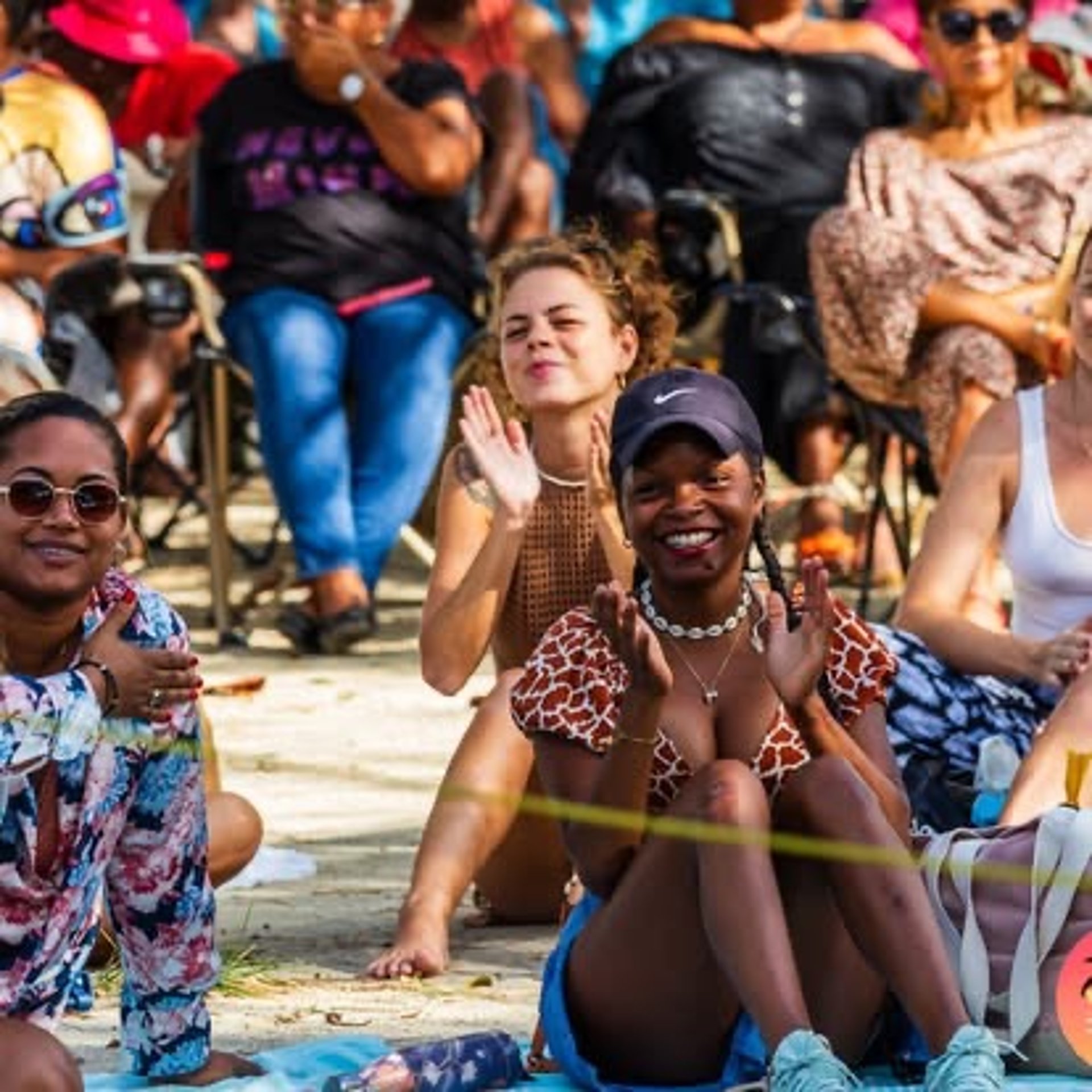 an abstract photo of a curved building with a blue sky in the background