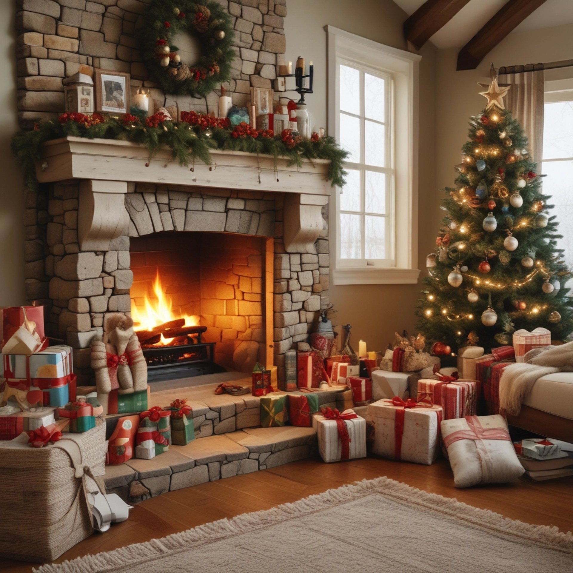 christmas village wallpaper